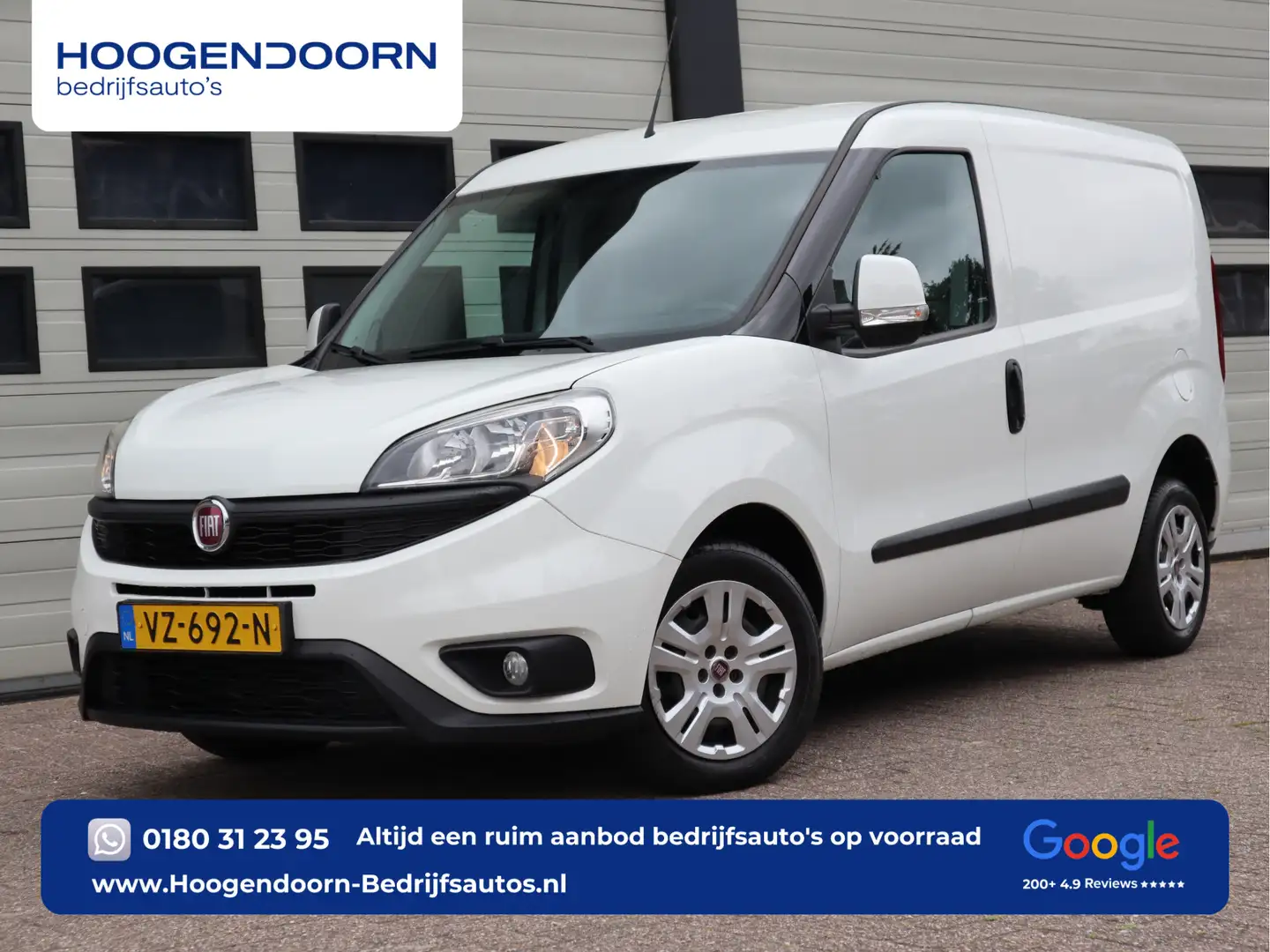 Fiat Doblo Cargo 1.3 MJ 95pk Euro 6 - Navi - Airco - Trekhaak Wit - 1