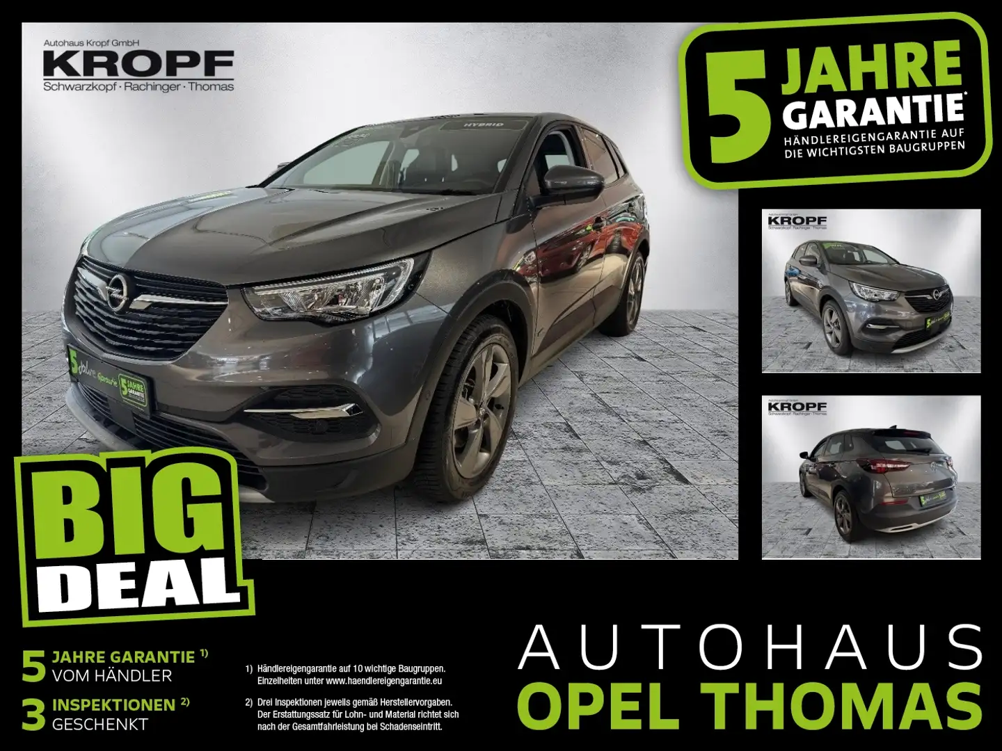 Opel Grandland 1.6T Fin. ab 2,99% LED+Navi+SHZ+360 Grau - 1