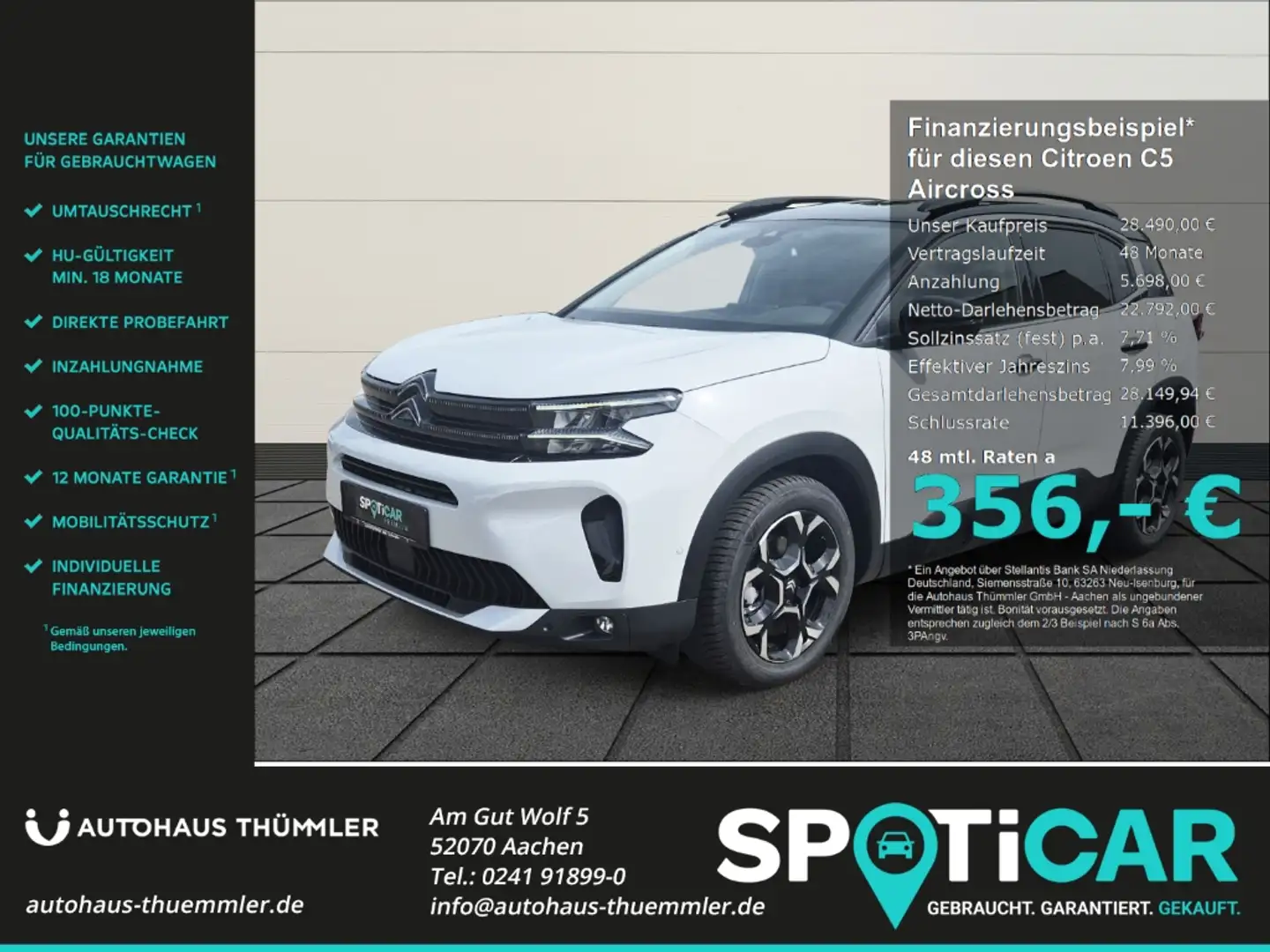 Citroen C5 Aircross Max 1.5 BlueHDi 130 EU6e Navi Allwetterreifen LED Blanc - 1