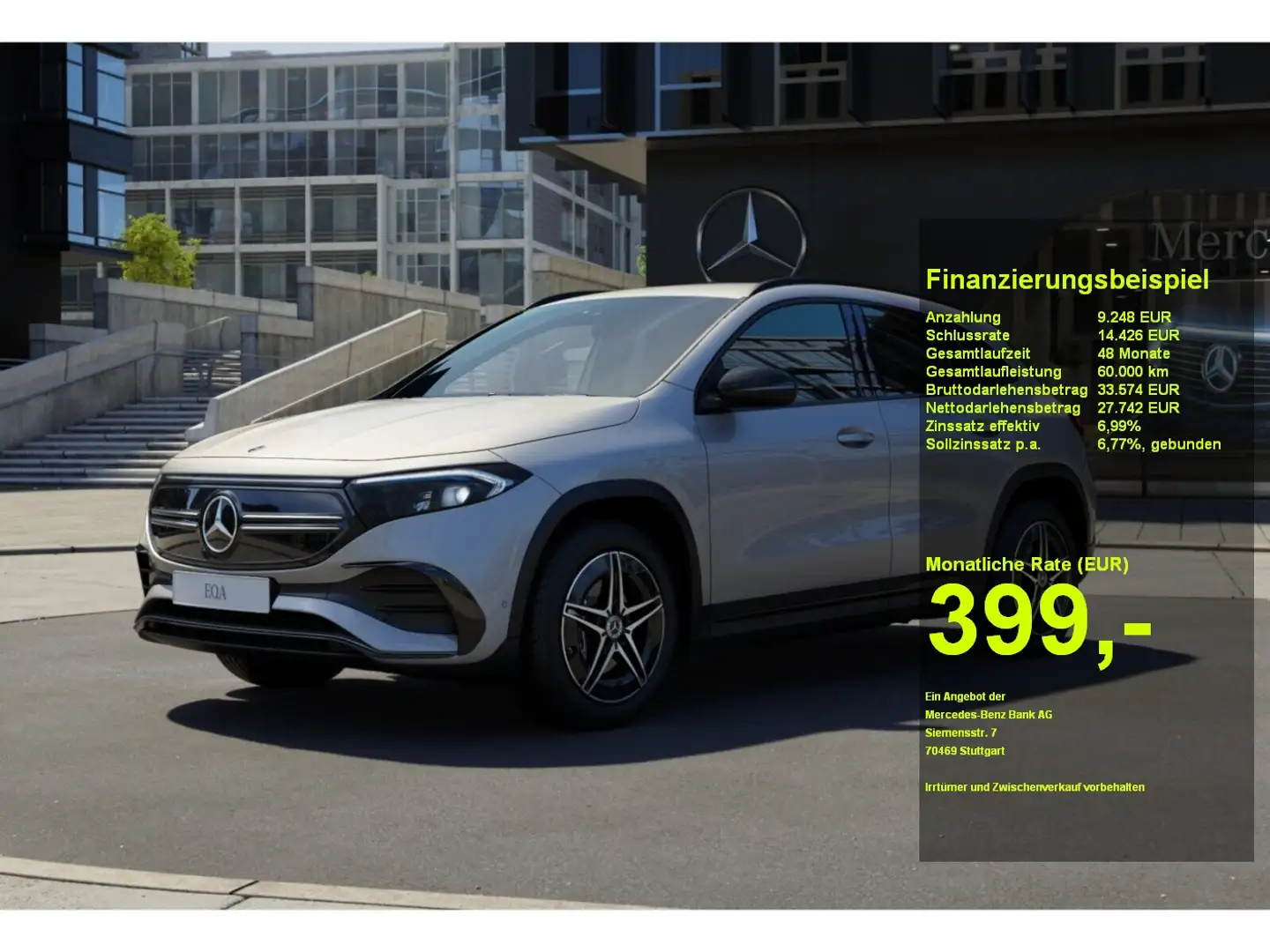 Mercedes-Benz EQA 300 4M AMG+Night+Navi+MBUX+Ambiente+CarPlay+ Silber - 1
