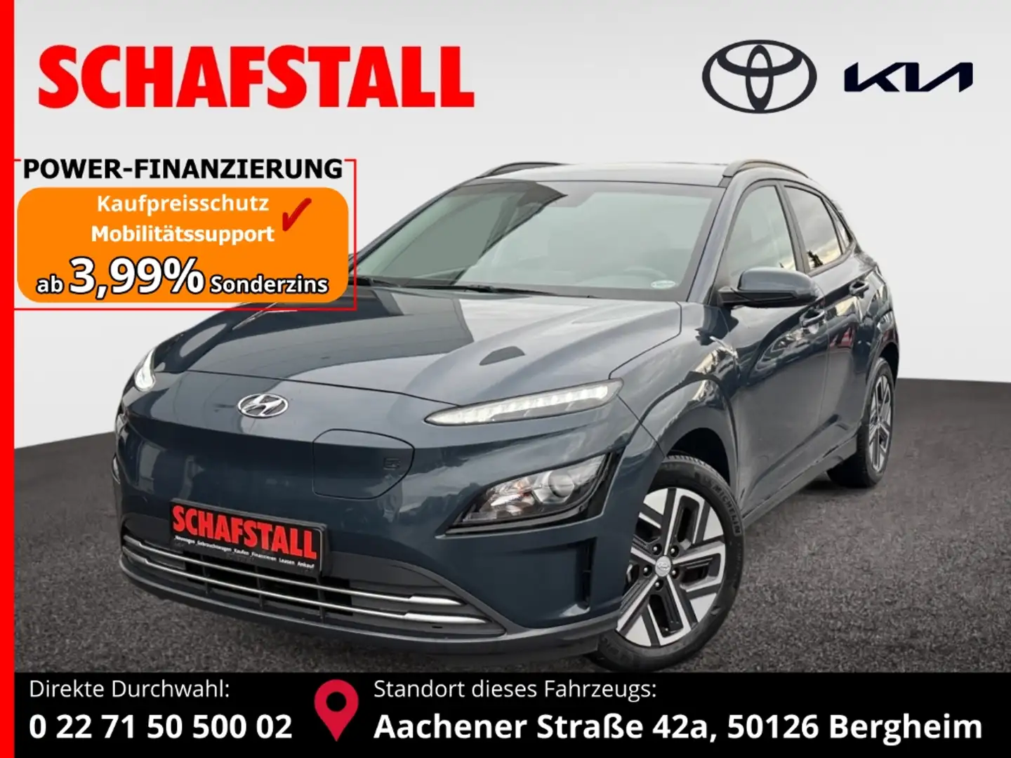 Hyundai KONA EV Edition 30+ WÄRMEPUMPE NAVI KRELL-SOUND Blue - 1