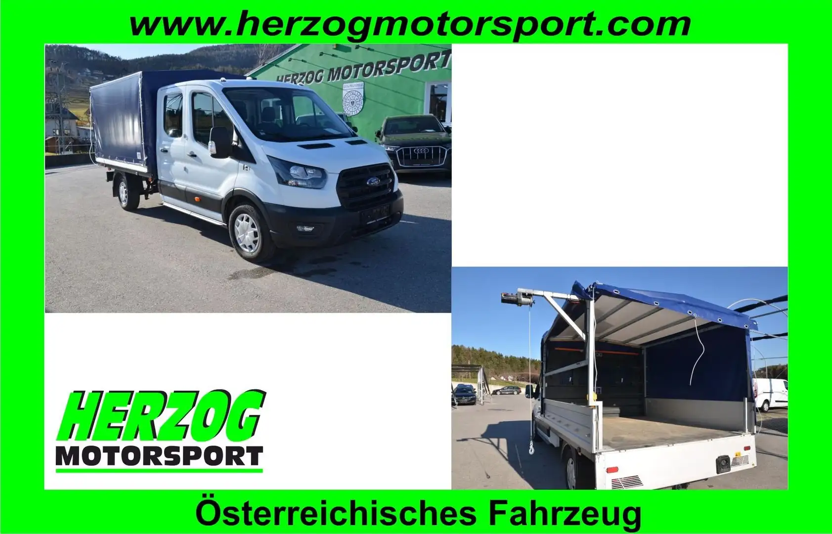 Ford Transit Transit Pritsche DK L3 7-Sitze KRAN Plane TOP Weiß - 1