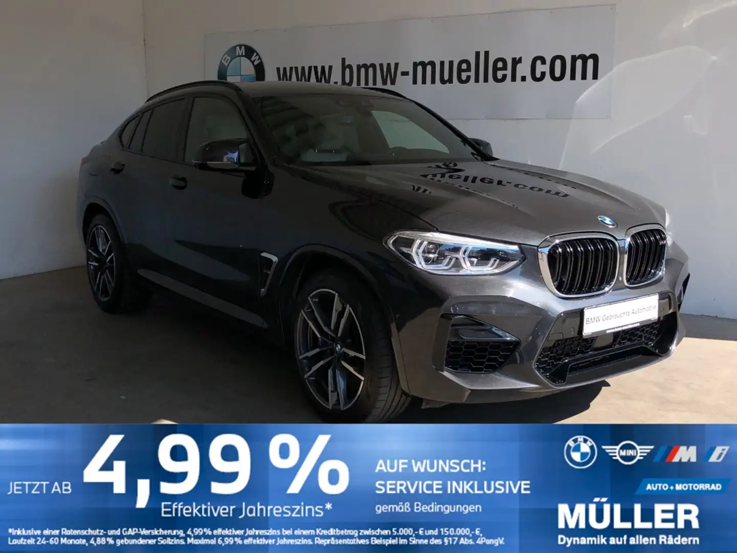 BMW X4 M AHK/LHZ/AKUSTIK/360/GARAGE/HUD/K-ZUG/ AHK/LHZ/AKUS Grau - 1