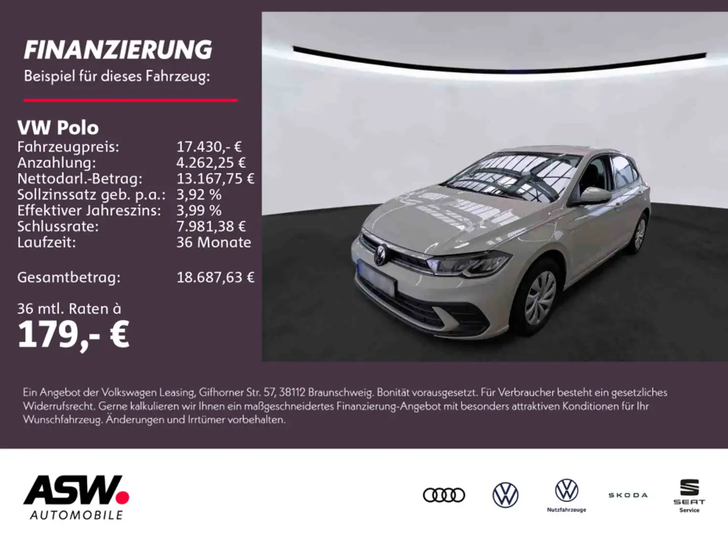 Volkswagen Polo Life 1.0 MPI Klima LED VC PDC v/h Gris - 1