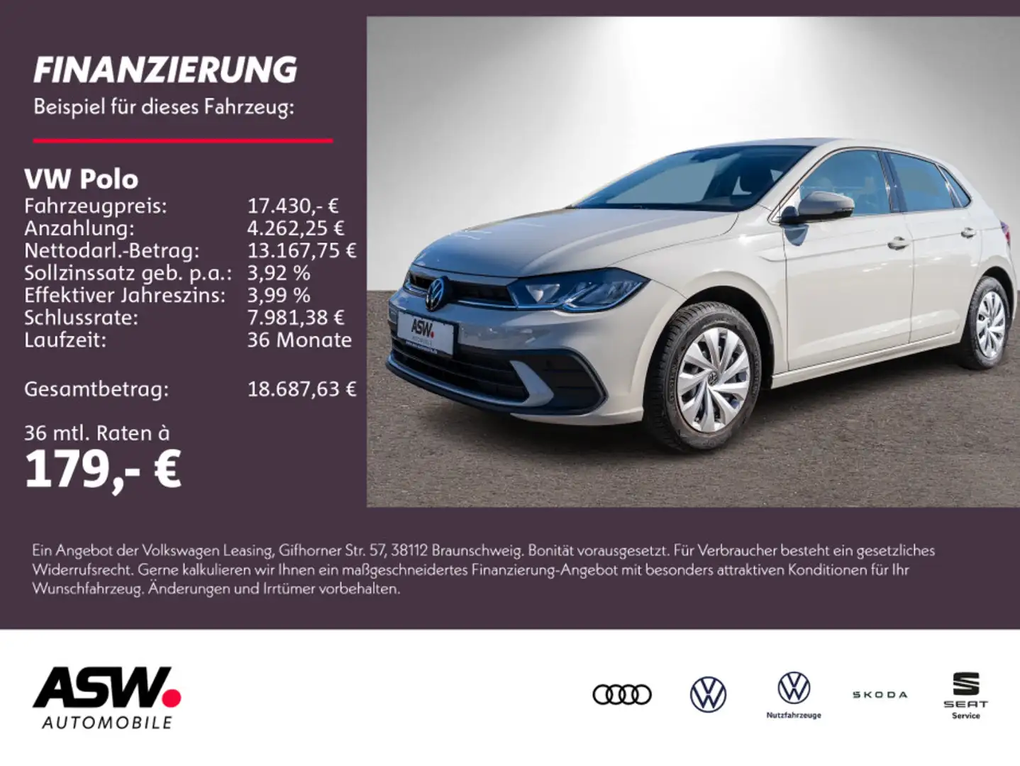Volkswagen Polo Life 1.0 MPI Klima LED VC PDC v/h Grau - 1