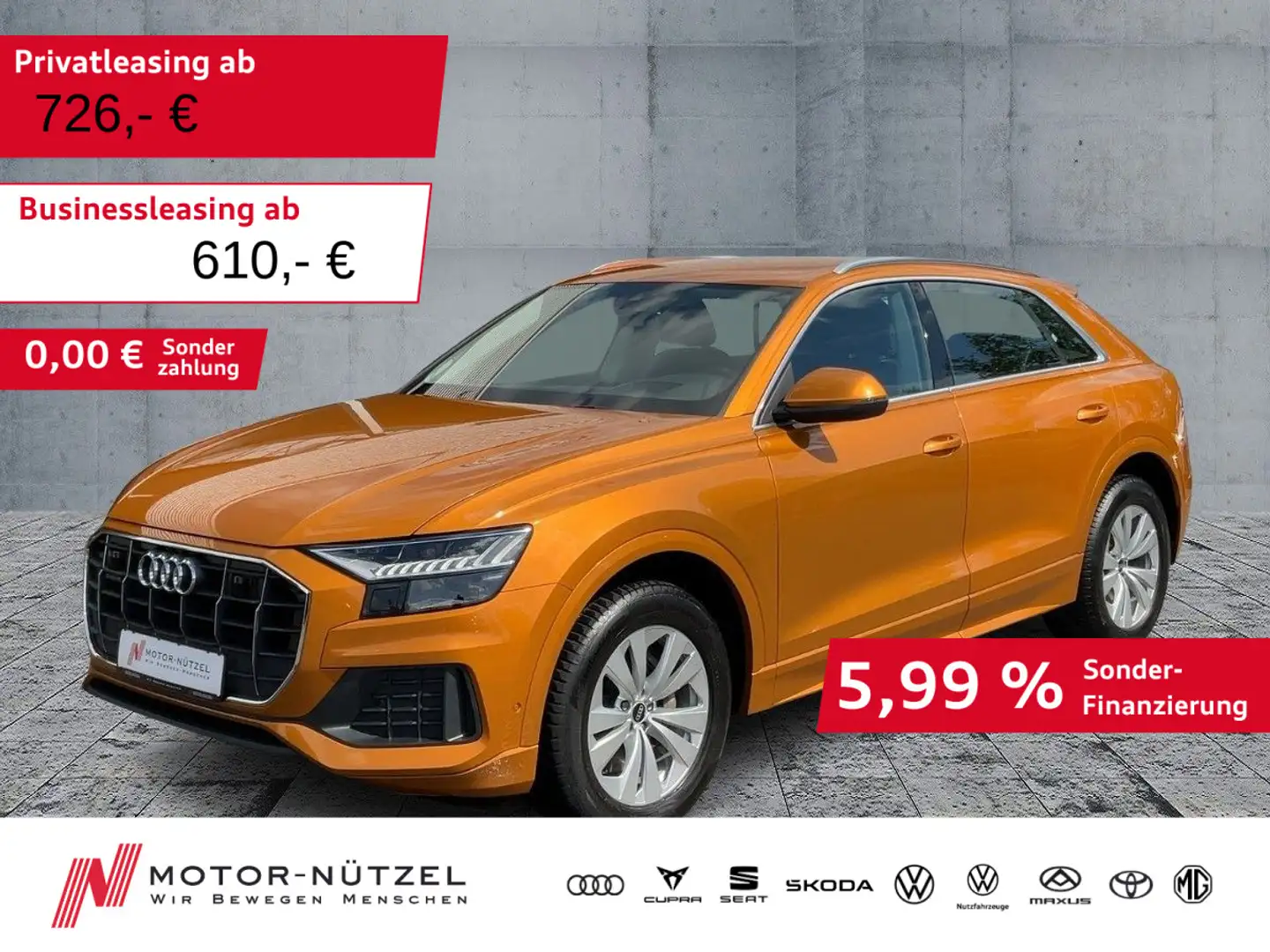 Audi Q8 50 TDI QU MATRIX+NAVI+HuD+AIR+RFK+ACC+20"LM Orange - 1