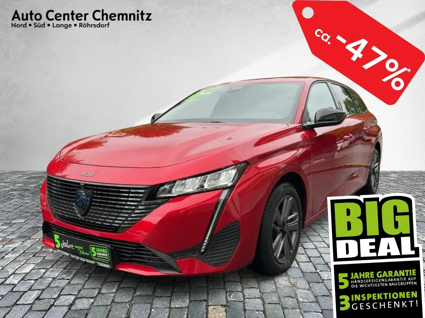 Peugeot 308 1.2 130 SW Allure LED/Navi/SHZ/PDC/360°Kamera Rojo - 1