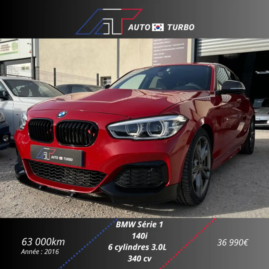 BMW 140 (F21/F20) M140IA 340CH 5P / CAPOT CS / LIGNE M PERF / HARMAN KARDON / CERAMIQUE COMPLETE Rouge - 1