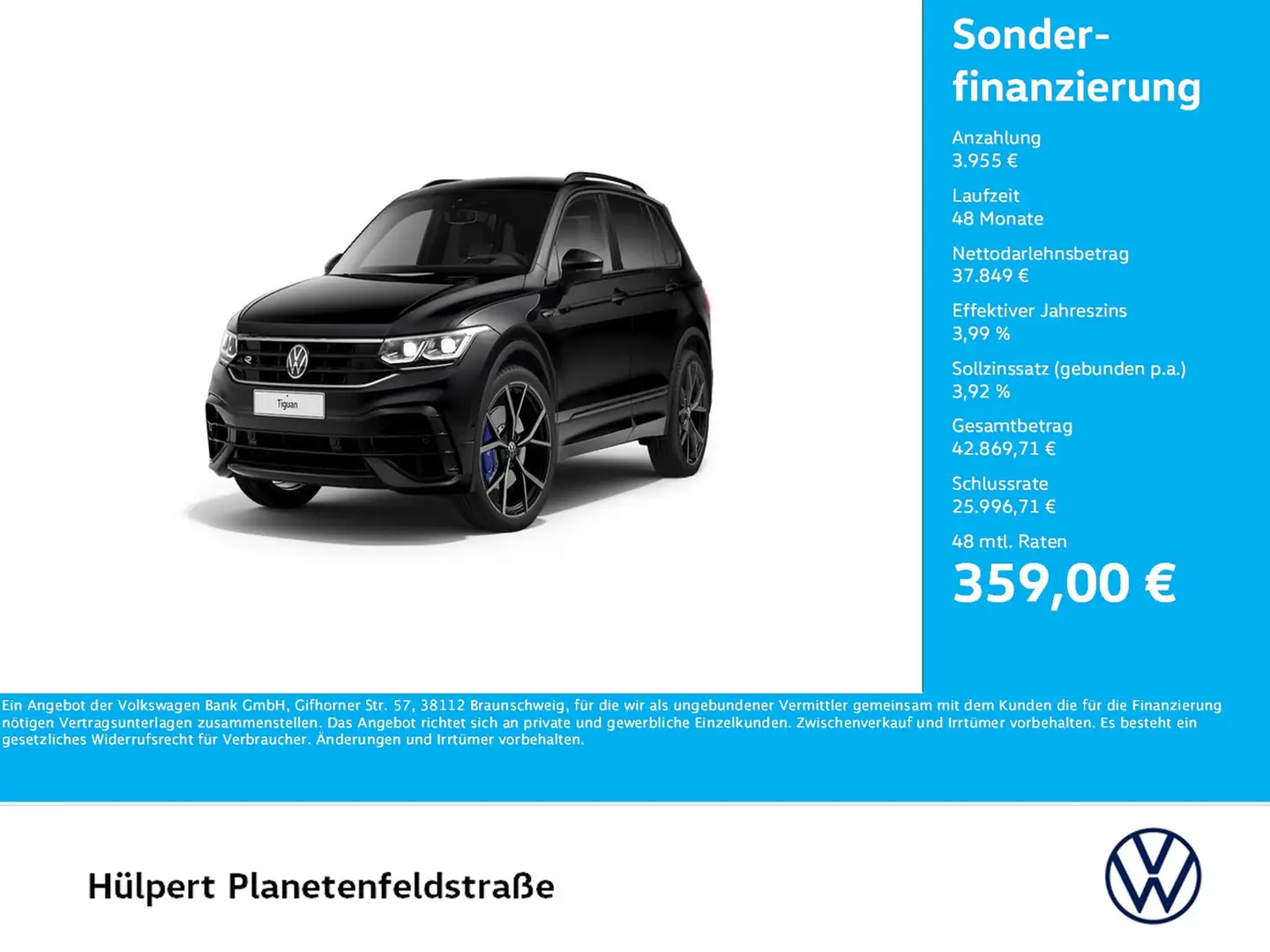 Volkswagen Tiguan 2.0 R BLACKSTYLE 4X4 AKRAPOVIC LEDER LM21 Schwarz - 1