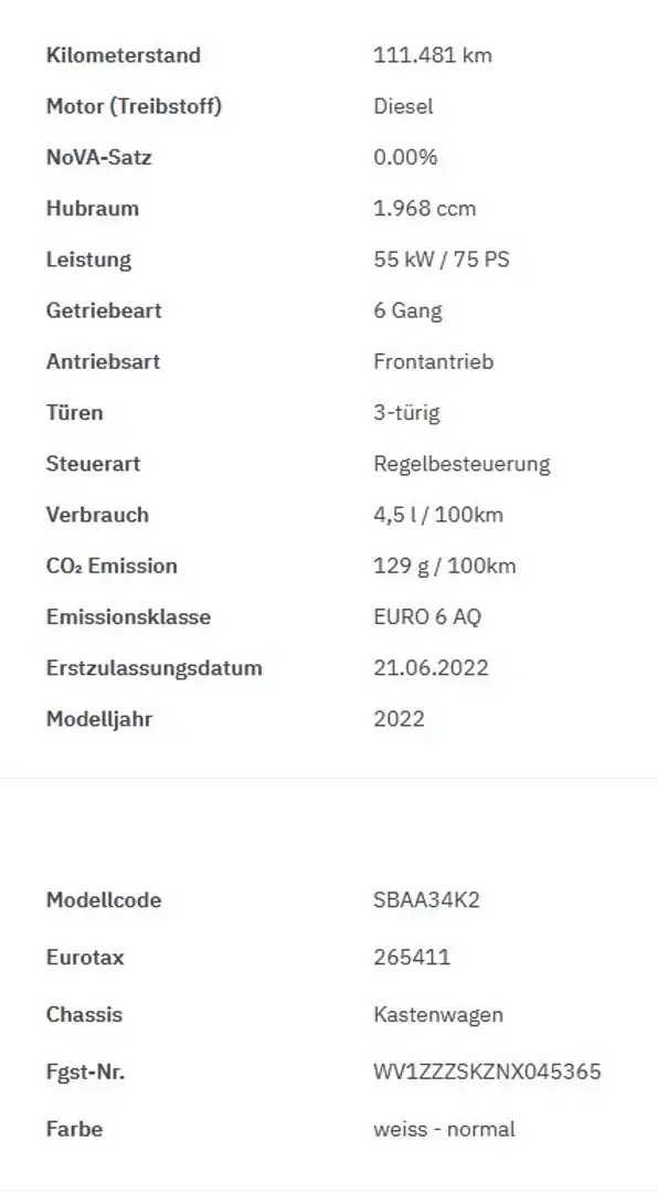 Volkswagen Caddy VW Caddy Cargo TDI Weiß - 1