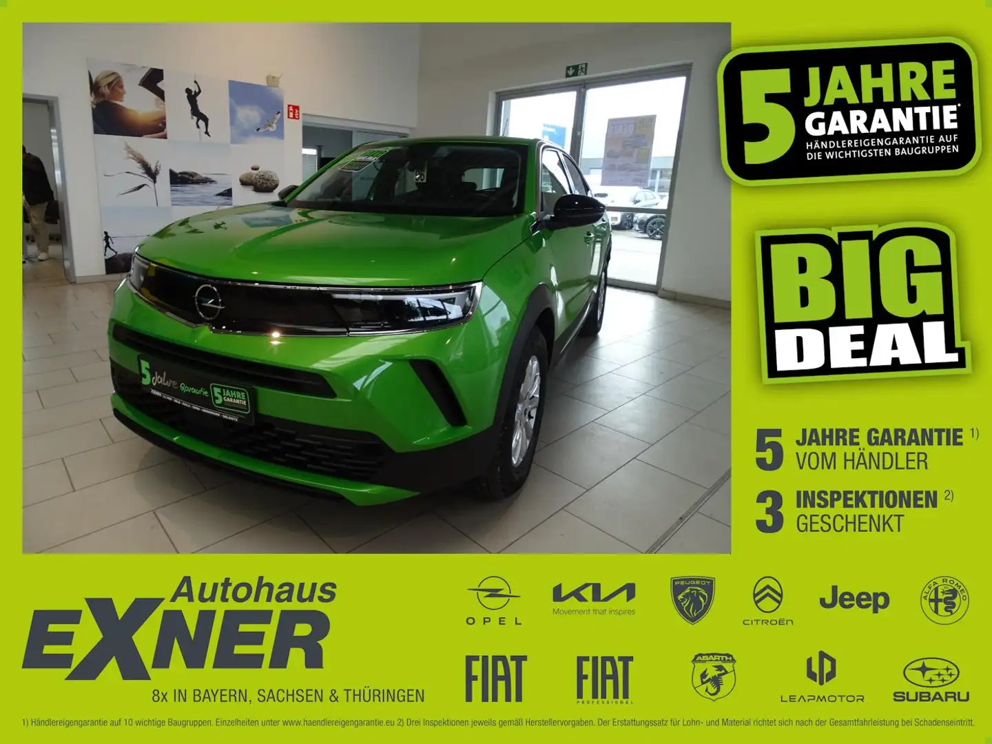 Opel Mokka-E EDITION LED+2xKlima+Kam.+KlimaA+LM+AUT Grün - 1