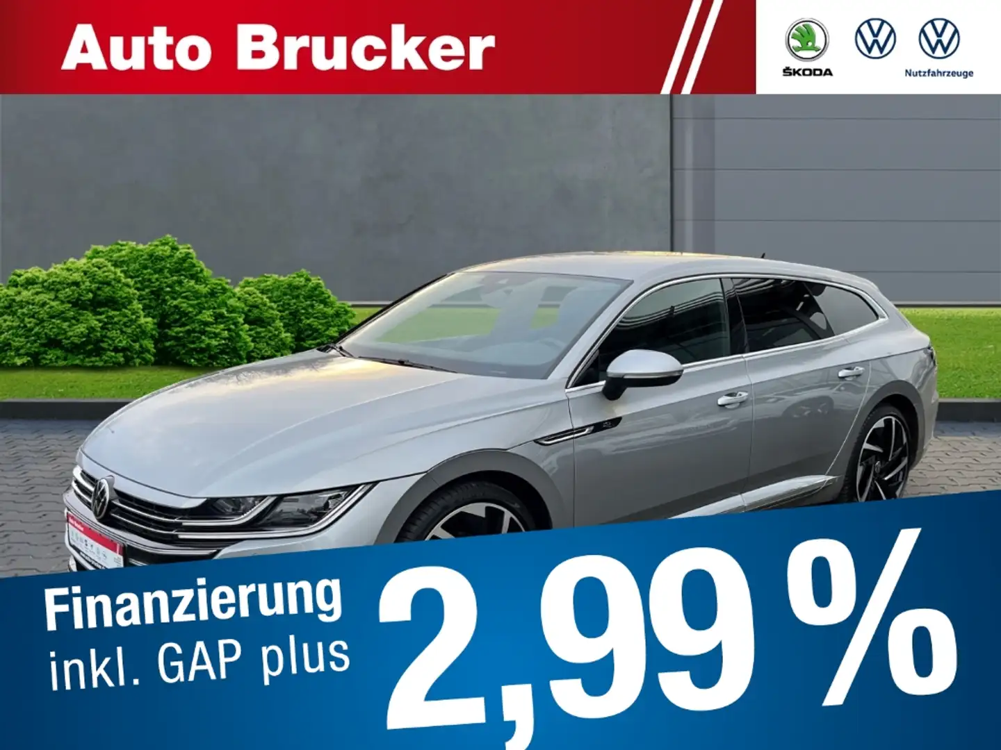 Volkswagen Arteon SB R-Line Allrad 2.0 TDI+AHK+Stand-HZ+LED+3-Zonen- Silber - 1