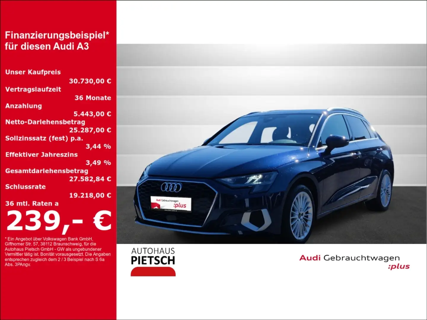 Audi A3 Sportback 35 TFSI advanced AHK SmartInterface Blau - 1