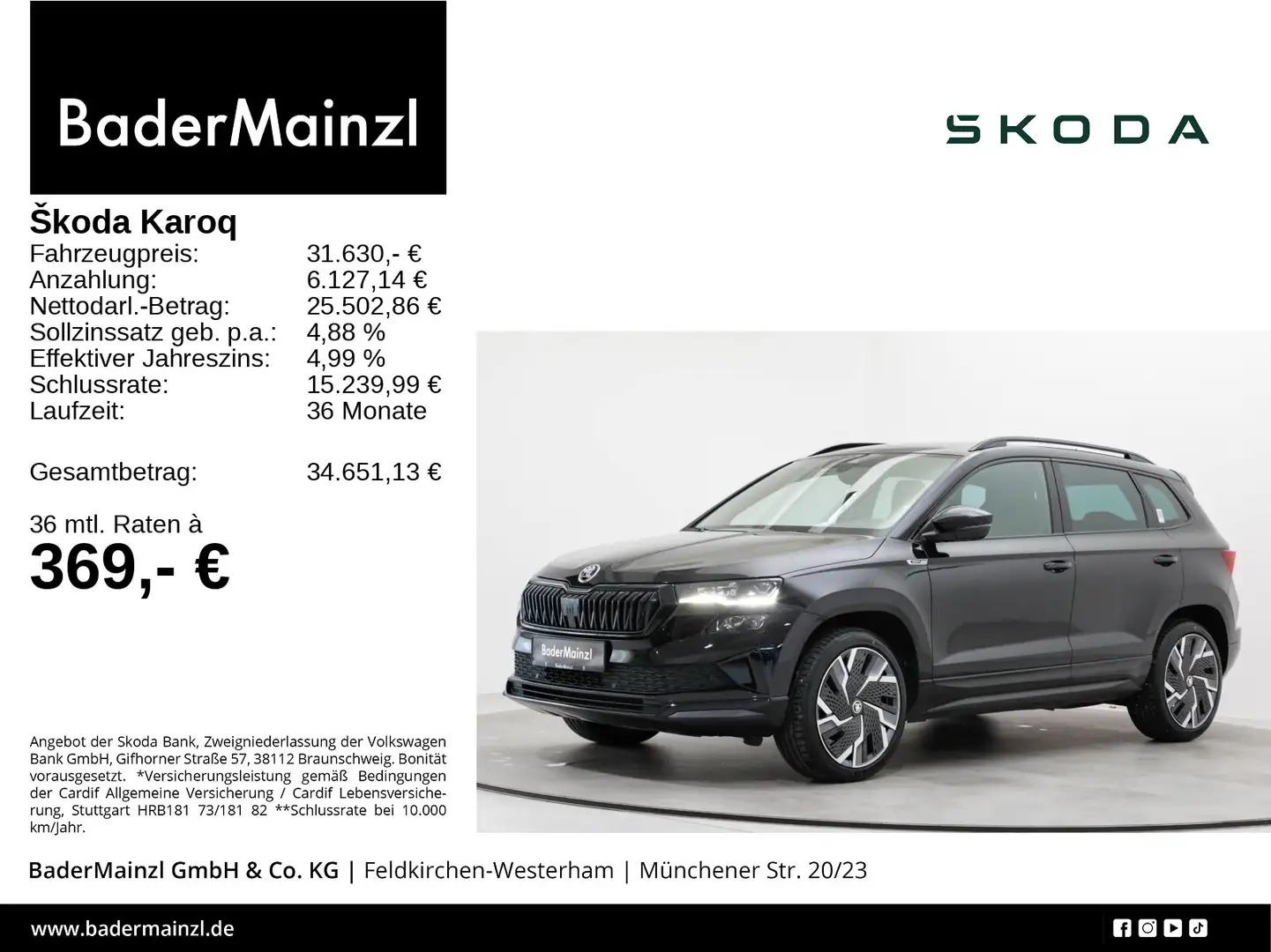 Skoda Karoq 2.0 TDI 4x4 DSG Sportline ACC Kam. Matrix Noir - 1
