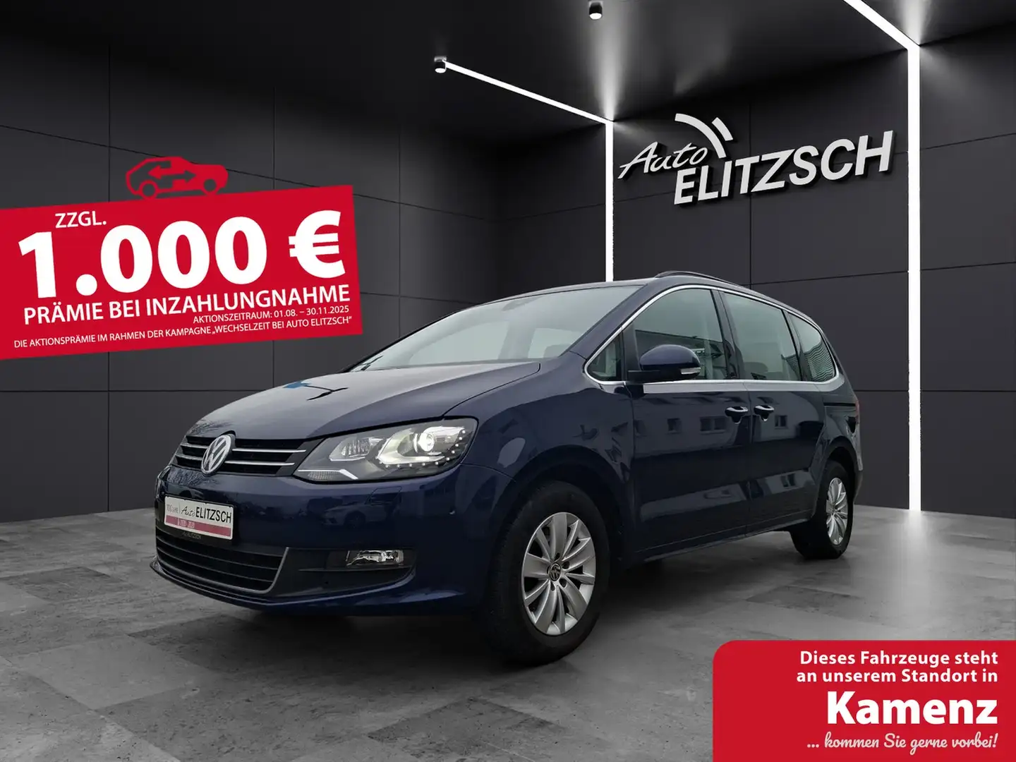 Volkswagen Sharan TDI Comfortline 7-Si. Xenon Navi ACC RFK SH LM Blau - 1