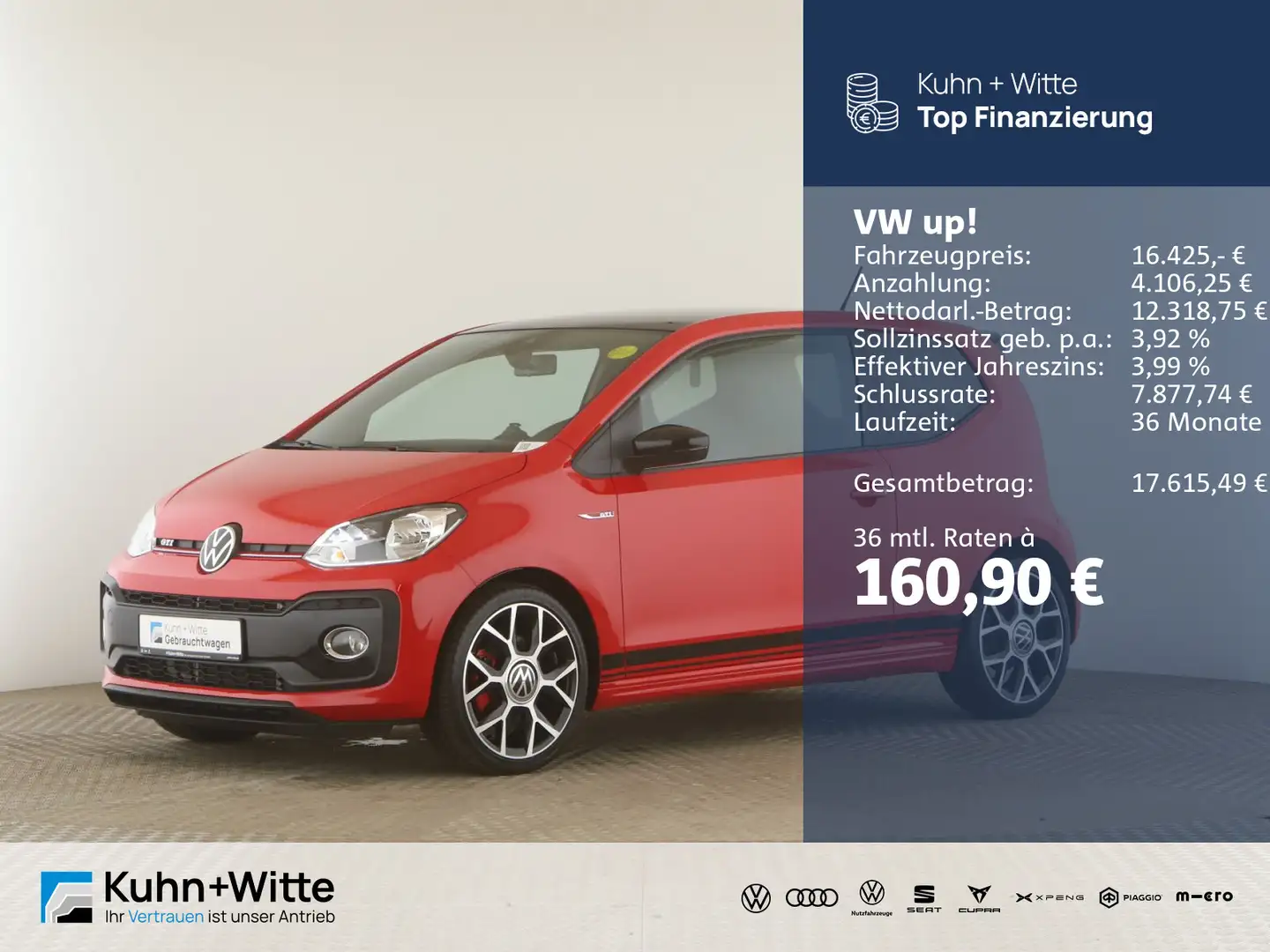 Volkswagen up! 1.0 TSI GTI *LED*RFK*SHZ*Beats*Bluetooth* Rot - 1