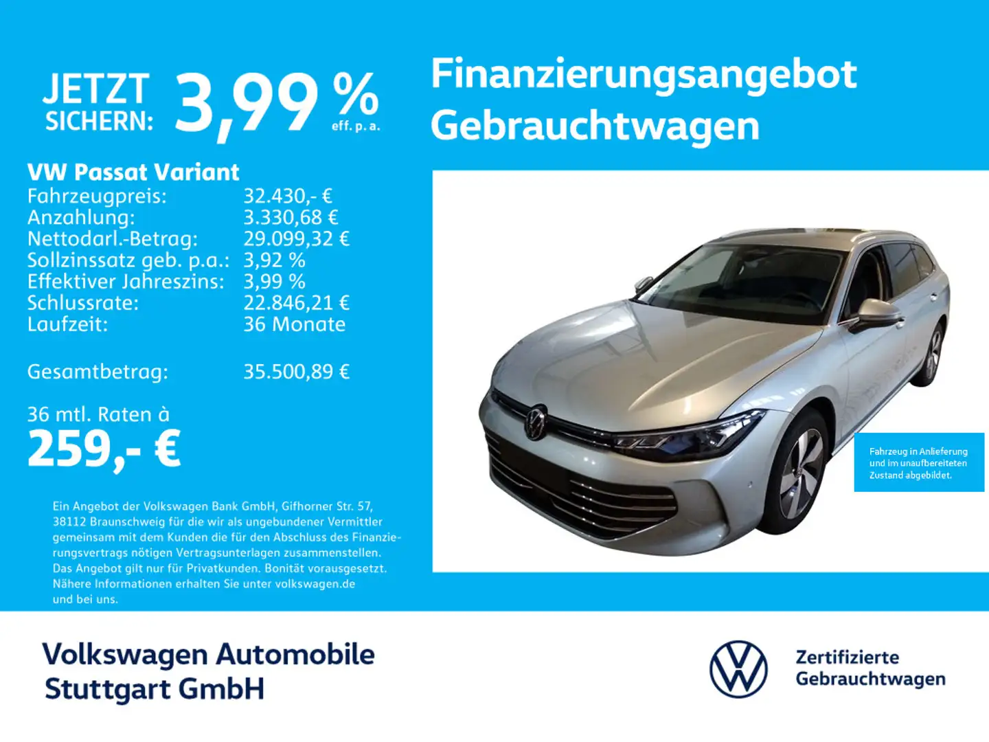 Volkswagen Passat Variant Business 1.5 TSI DSG Navi Kamera Silber - 1