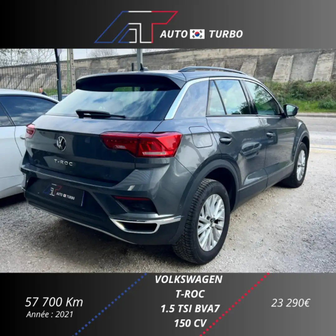 Volkswagen T-Roc 1.5 TSI EVO 150CH LOUNGE DSG7 S\u0026S Grijs - 2