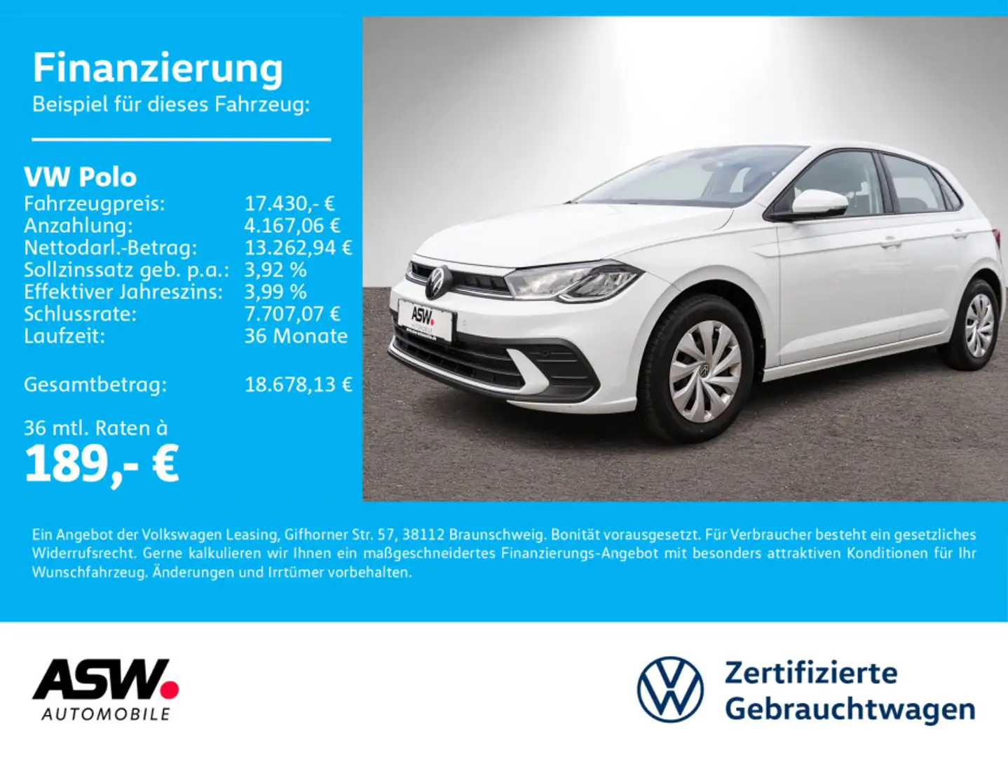 Volkswagen Polo Life 1.0 MPI Klima LED VC SHZ PDC v/h Weiß - 1