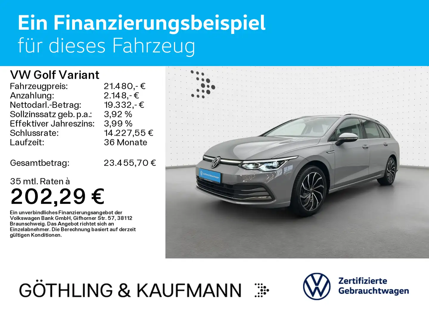 Volkswagen Golf Variant Style 1.5 TSI*NAVI*AHK*KAM*Alcantar Grau - 2