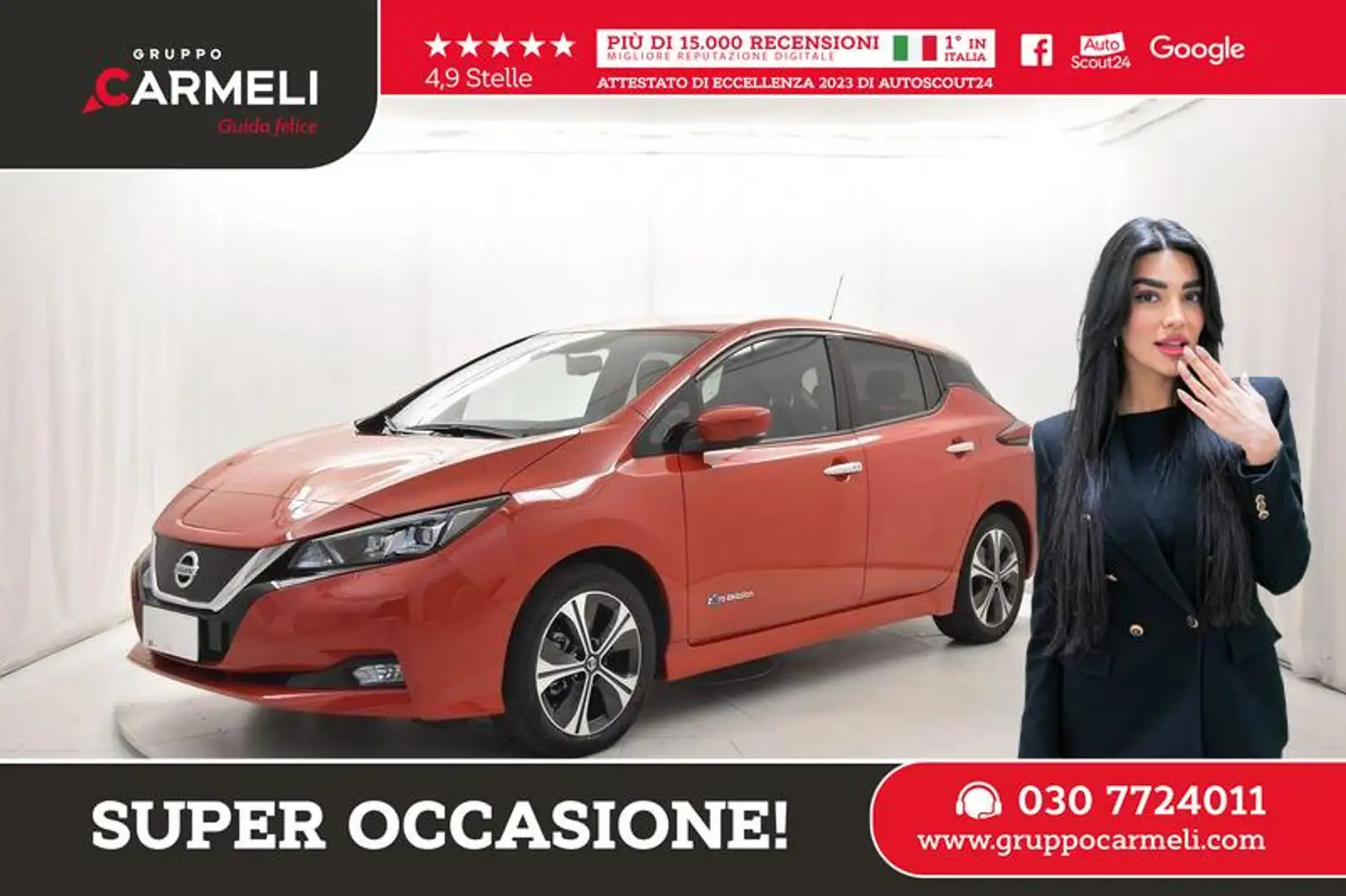 Nissan Leaf N-Connecta Two Tone 40kWh 150cv Rosso - 1