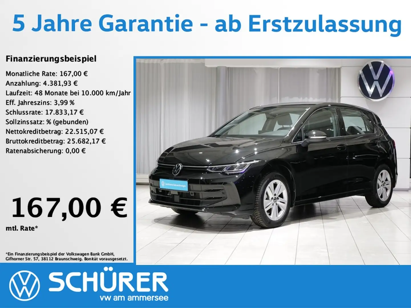 Volkswagen Golf VIII 1.5TSI Facelift Life AHK RKAM Navi ACC Len... Negro - 1
