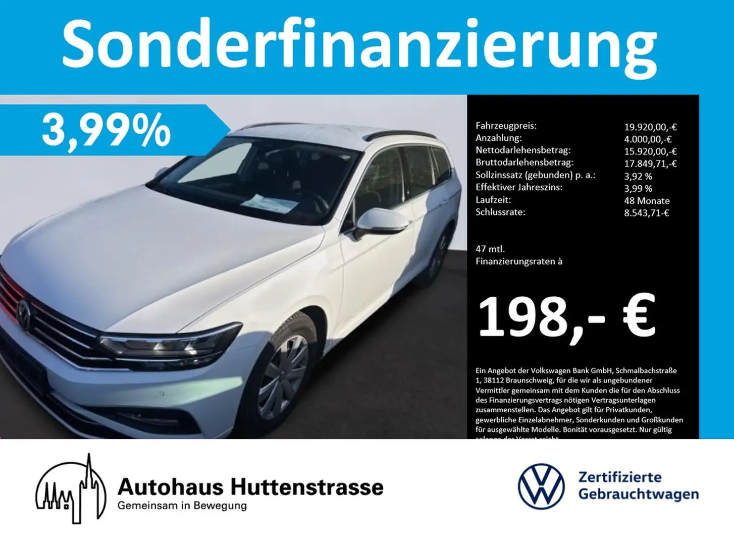 Volkswagen Passat Variant 2.0 TDI DSG Business LED KAMERA Weiß - 1