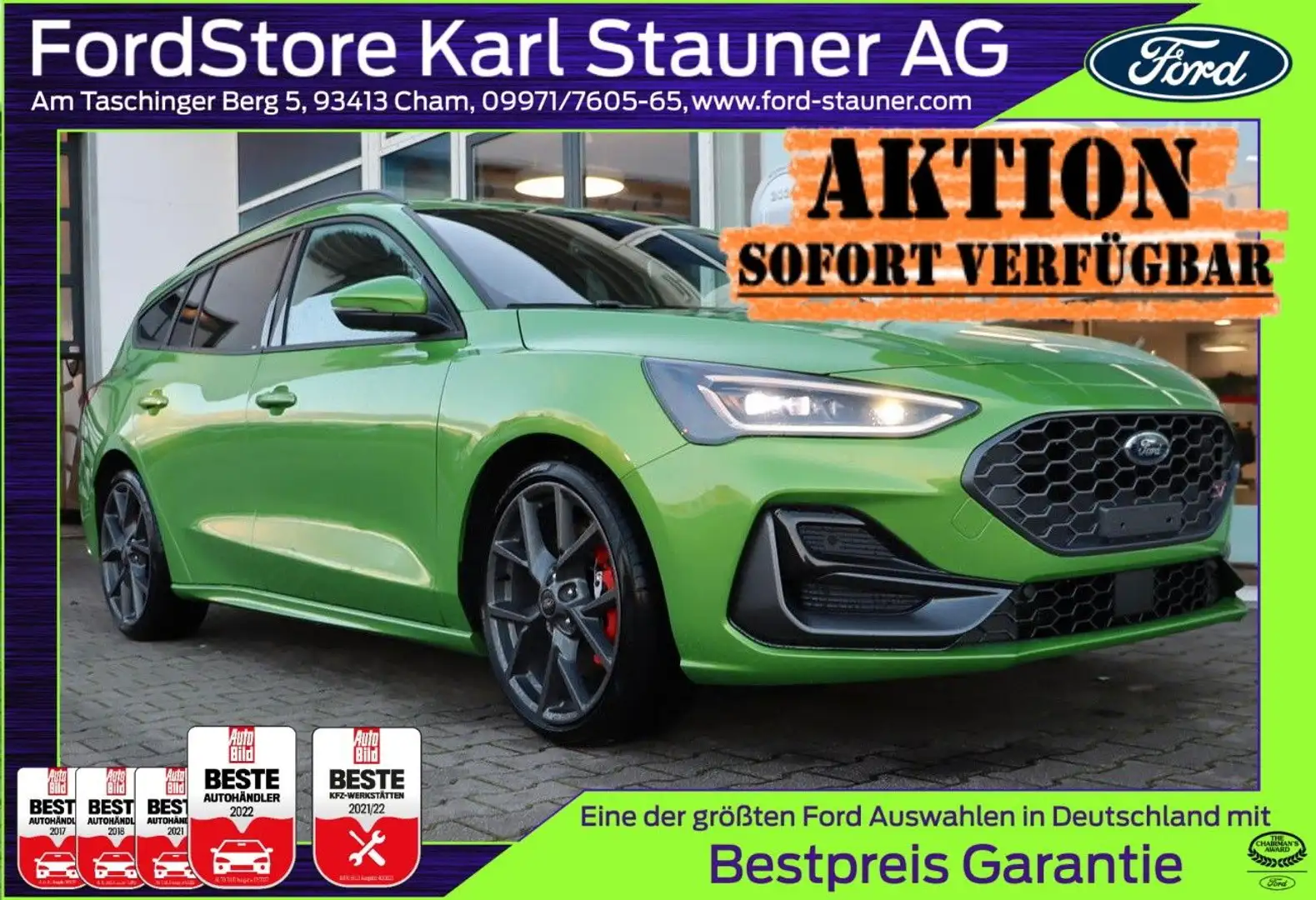 Ford Focus ST Turnier X 2.3 EcoBoost 4,99% FIN* Зелений - 1