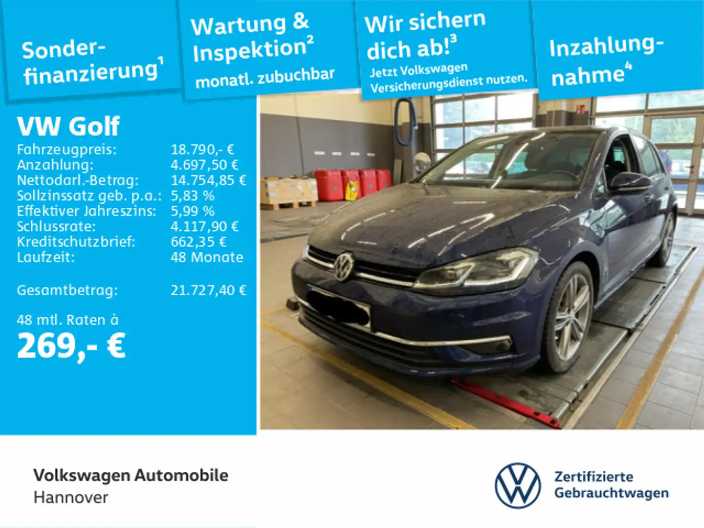 Volkswagen Golf VII 1.5 TSI DSG Blau - 1