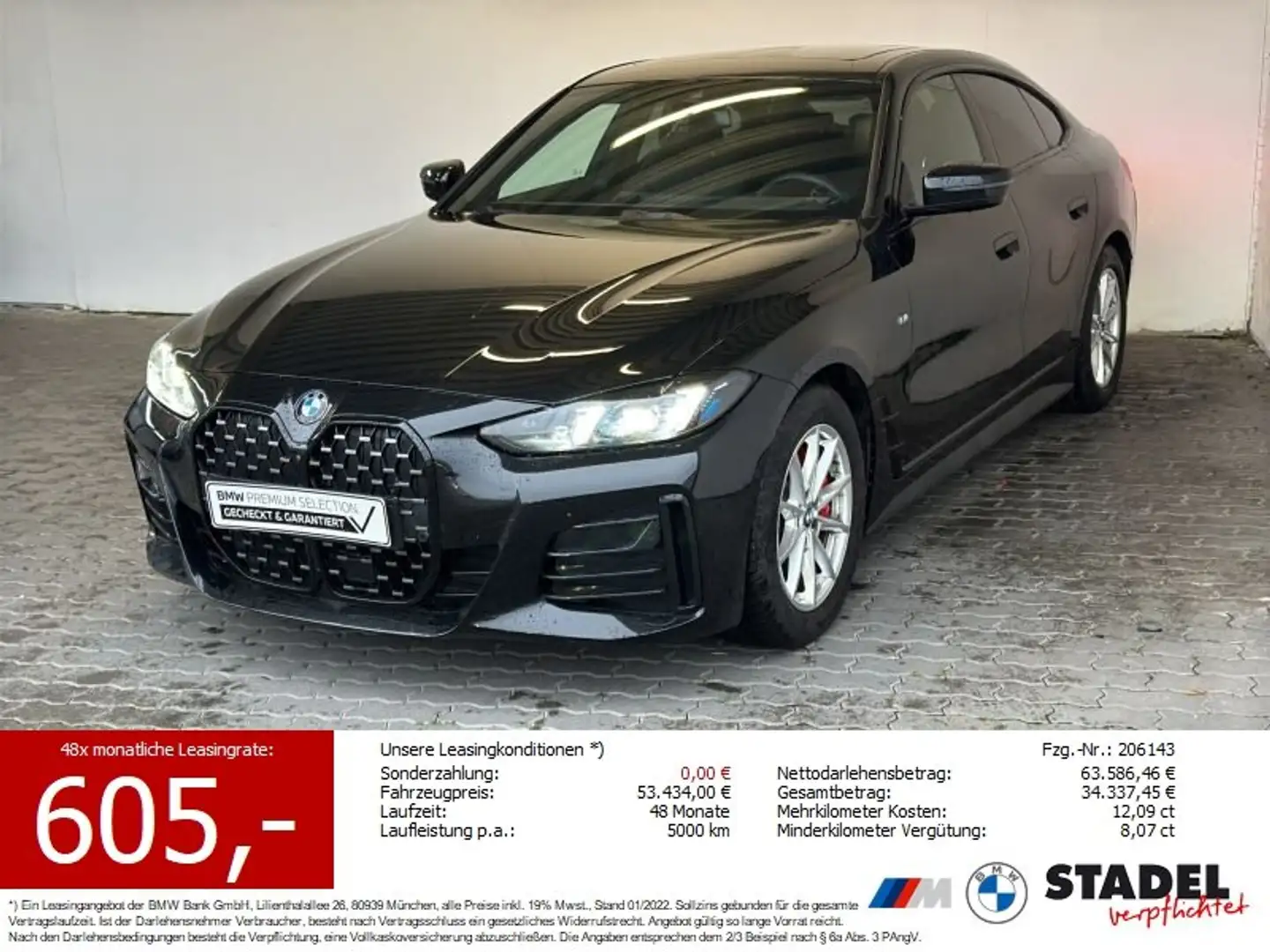 BMW 430 i xDrive Gran Coupé M Sport Navi.LED.ACC.360° Schwarz - 1