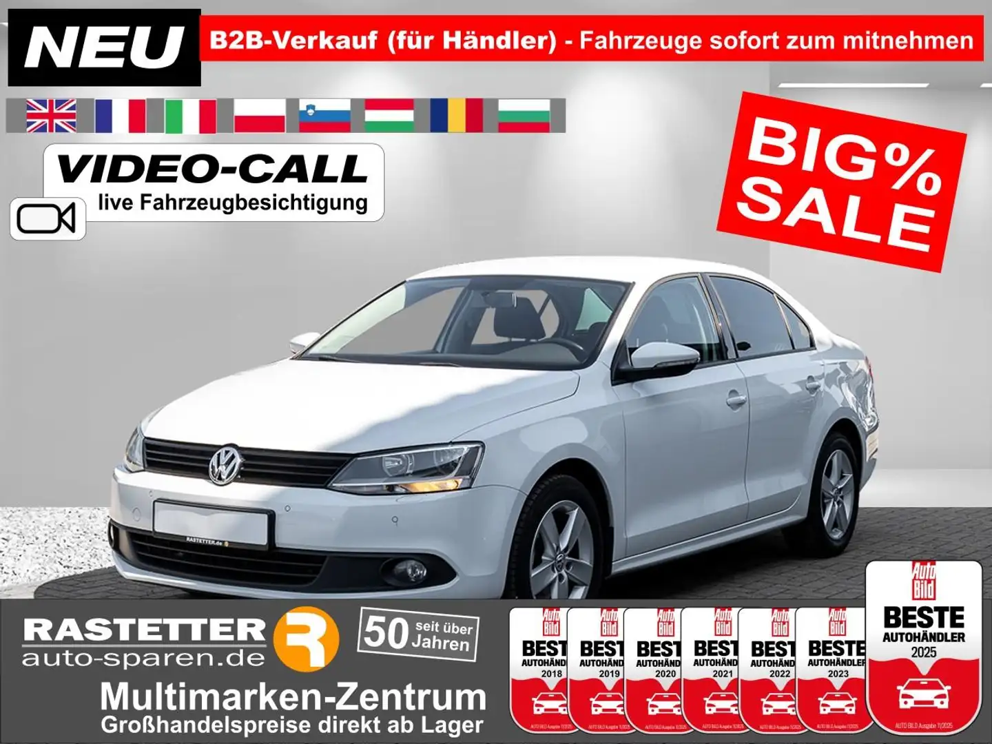 Volkswagen Jetta 1.6 TDI Trendline PDC+Privacy+Winter+Klimaaut+Temp Fehér - 1