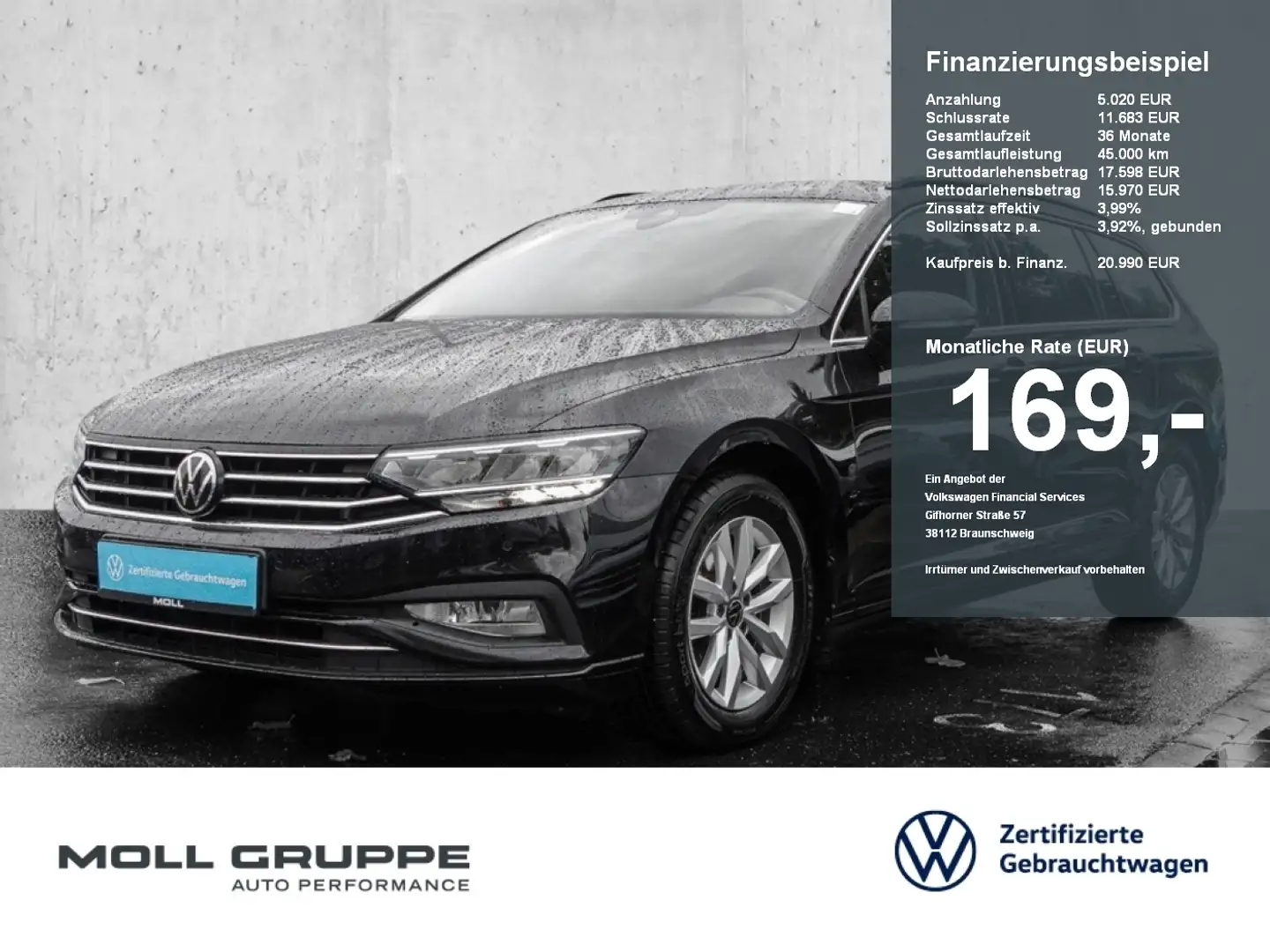Volkswagen Passat Variant 1.5 TSI DSG business ACC AUT KAM Schwarz - 1
