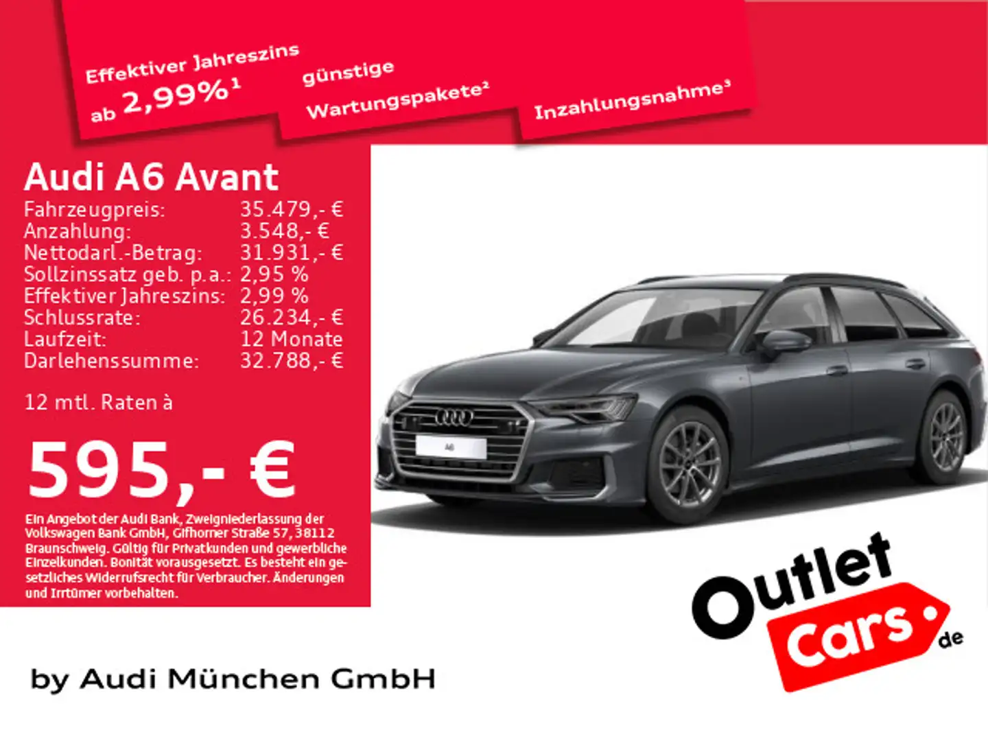 Audi A6 40 TDI S tronic S line B&O/HD-Matrix/Vi Grigio - 1