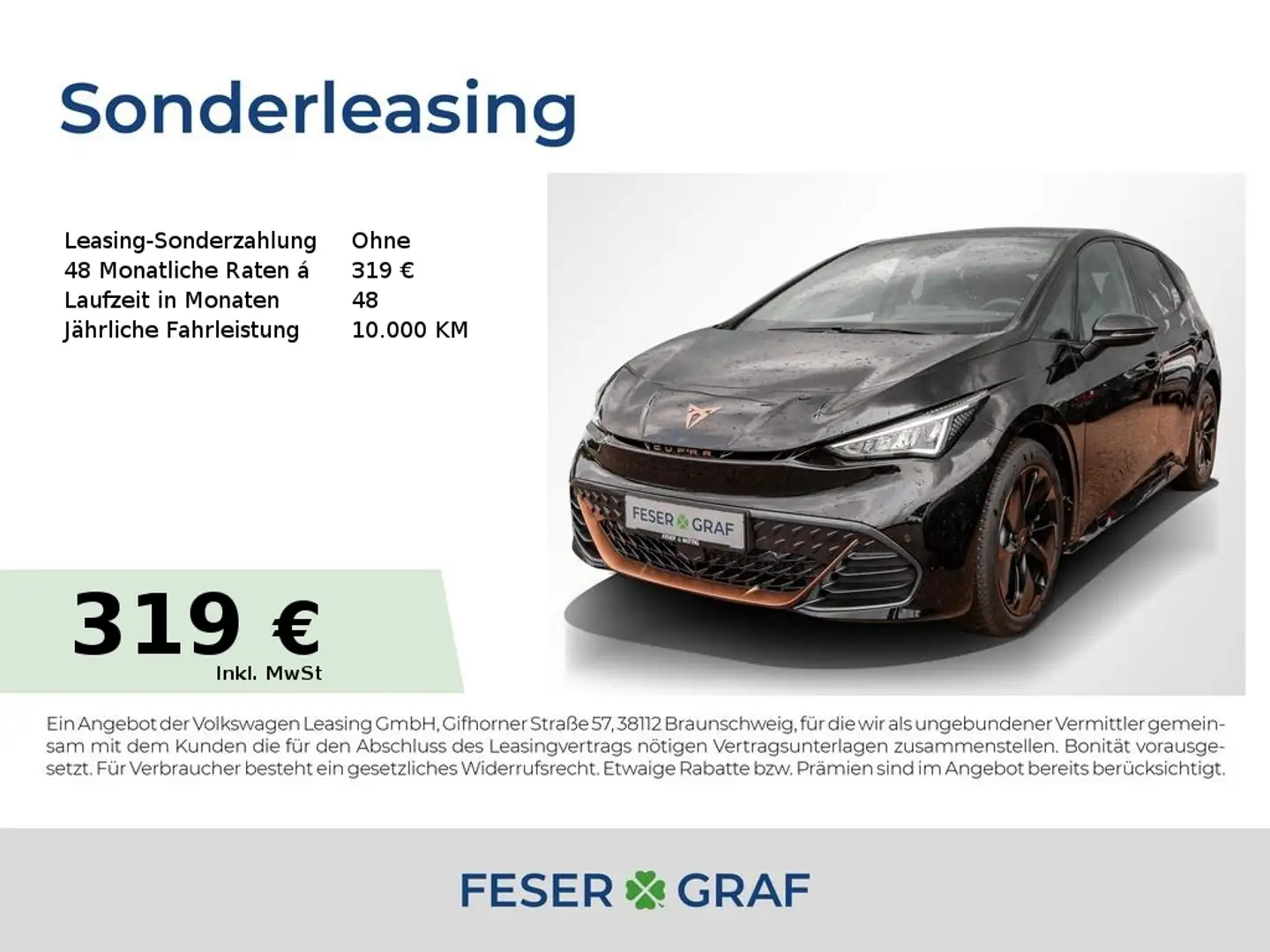 CUPRA Born Edition Dynamic 170kW(231PS)60kWh Navi 360° Schwarz - 1