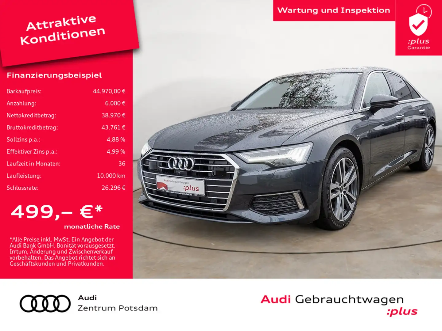 Audi A6 Limousine 50 TFSI e quattro MATRIX NAVI PA Grau - 1