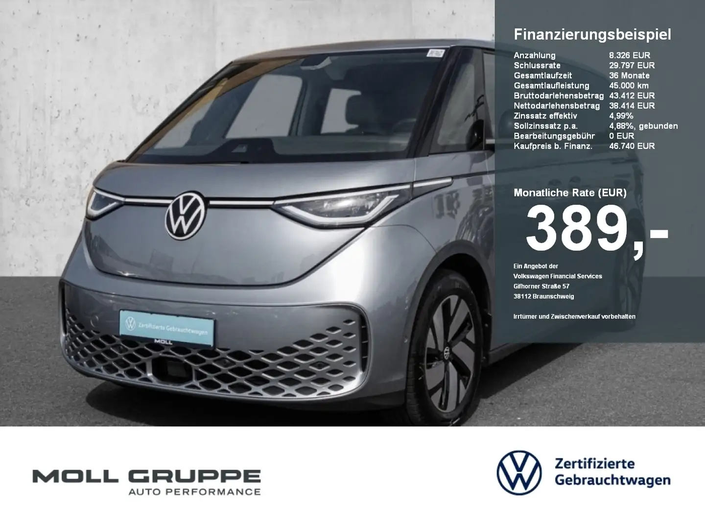 Volkswagen ID. Buzz Pro NAVI ACC SPURH KAM KLIMAA SHZ LED Silber - 1