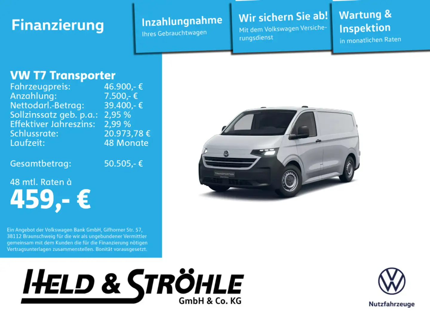 Volkswagen T7 Transporter Kasten 2.0 TDI AHK KLIMA !AKTION! Grigio - 1