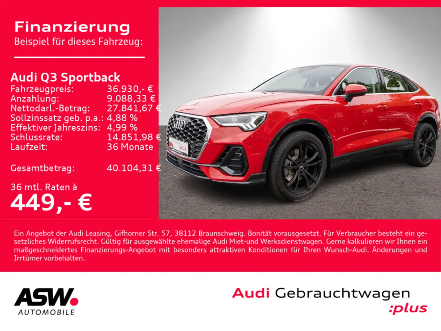 Audi Q3 45 TFSI e Stronic LED Navi RFK Pano Rot - 1