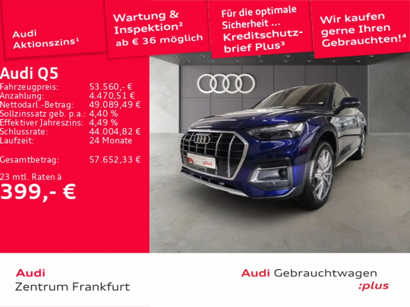 Audi Q5 50 TFSI e quattro advanced S tronic Matrix-LE Blau - 1