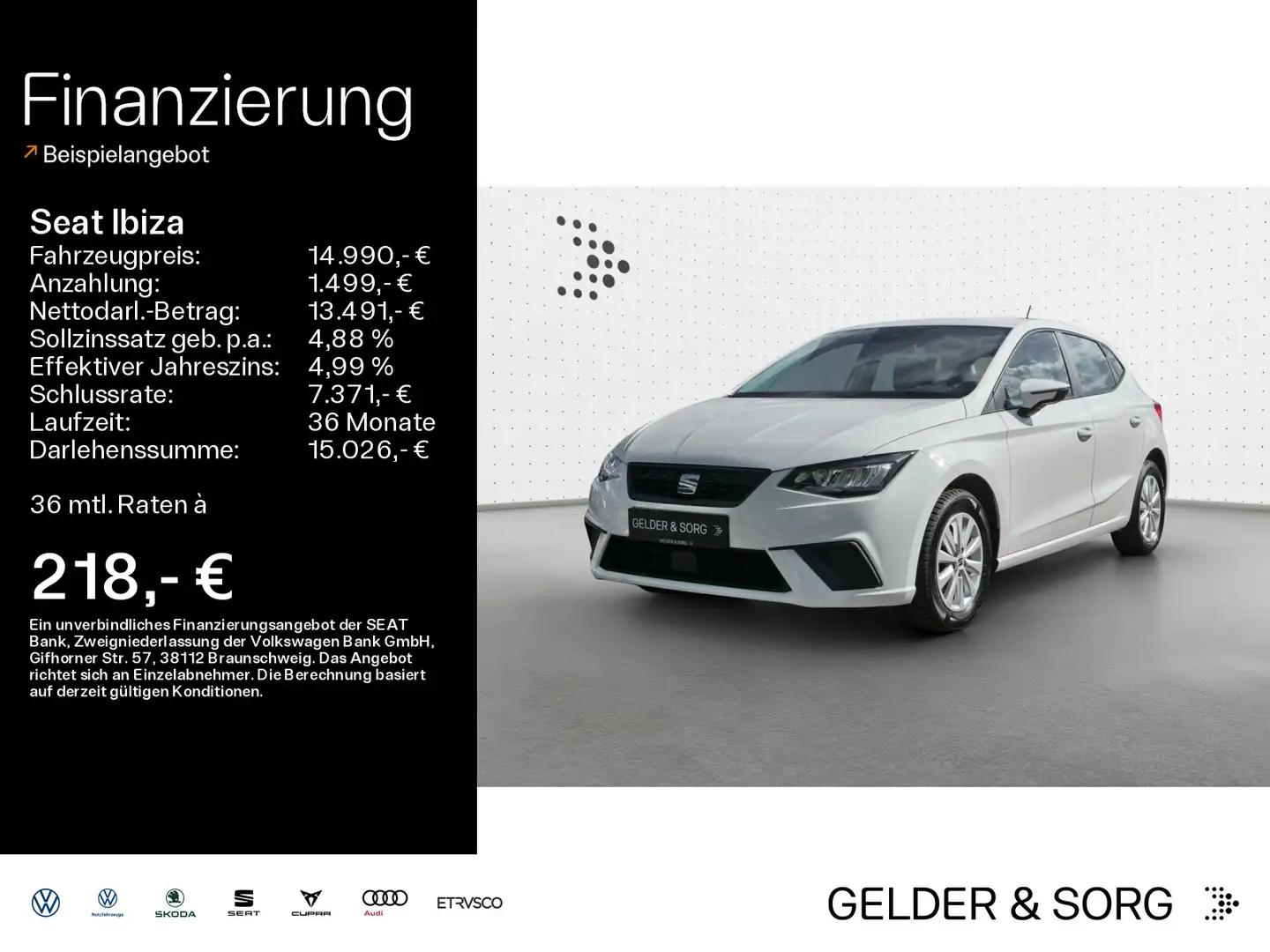 SEAT Ibiza Style 1.0 MPI Einparkhilfe*LED*GRA Bianco - 1
