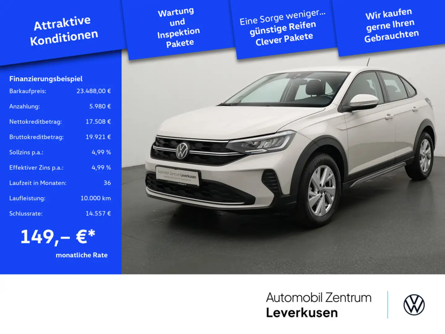Volkswagen Taigo Life DSG VIRT AHK ACC CARPLAY PORT NAVI Grau - 1