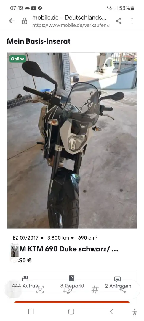 KTM 690 Duke Schwarz/Weiß Alb - 1
