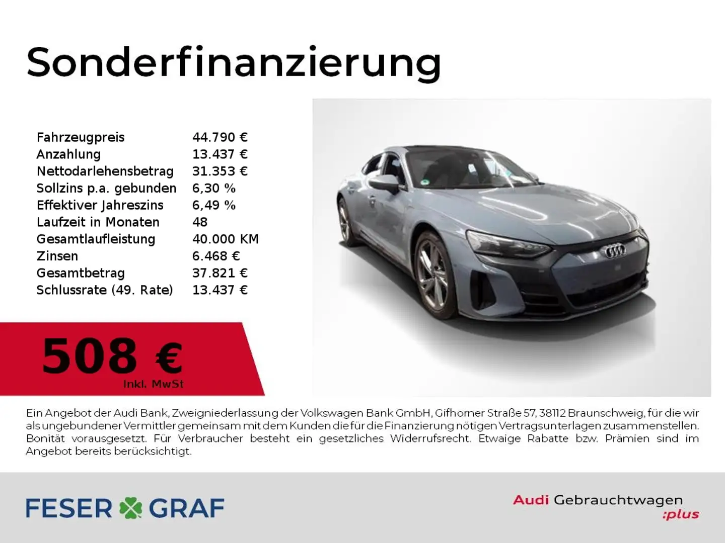 Audi e-tron GT qu B&O,Matrix,Leder,Sitzbel,Kameras Grau - 1