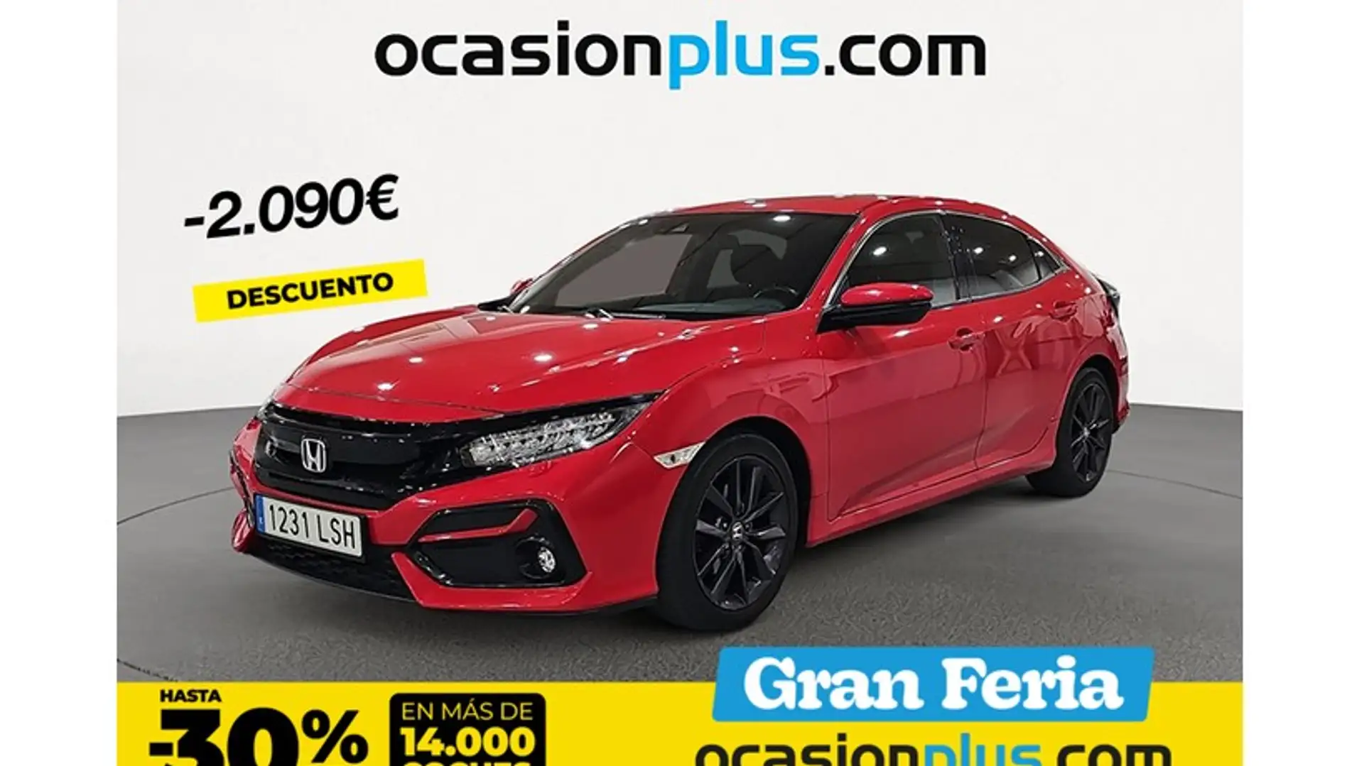 Honda Civic 1.0 VTEC Turbo Elegance Navi CVT Rouge - 1