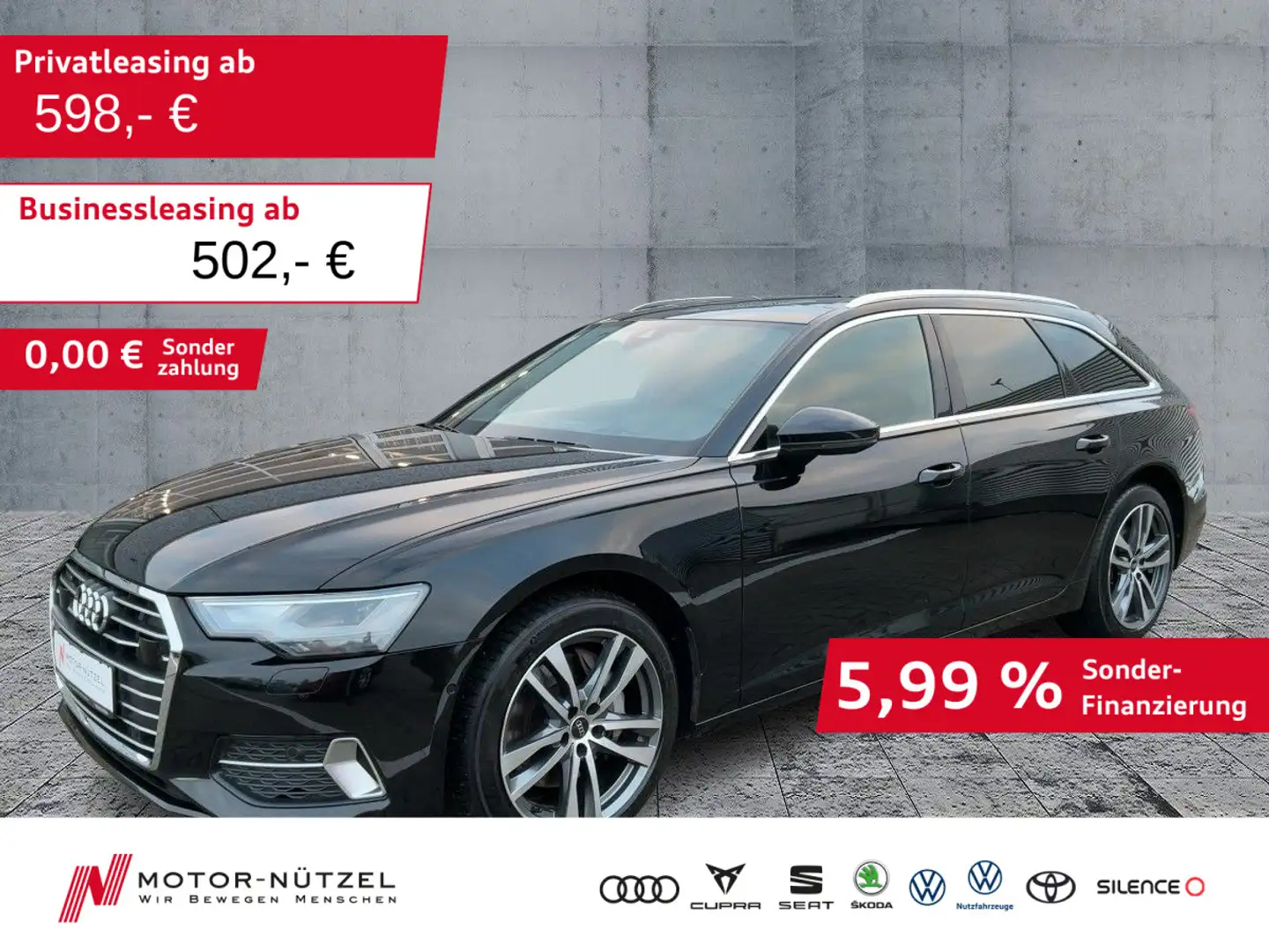 Audi A6 50 TDI QU SPORT 5JG+NAV+PANO+HuD+AHKVob Schwarz - 1