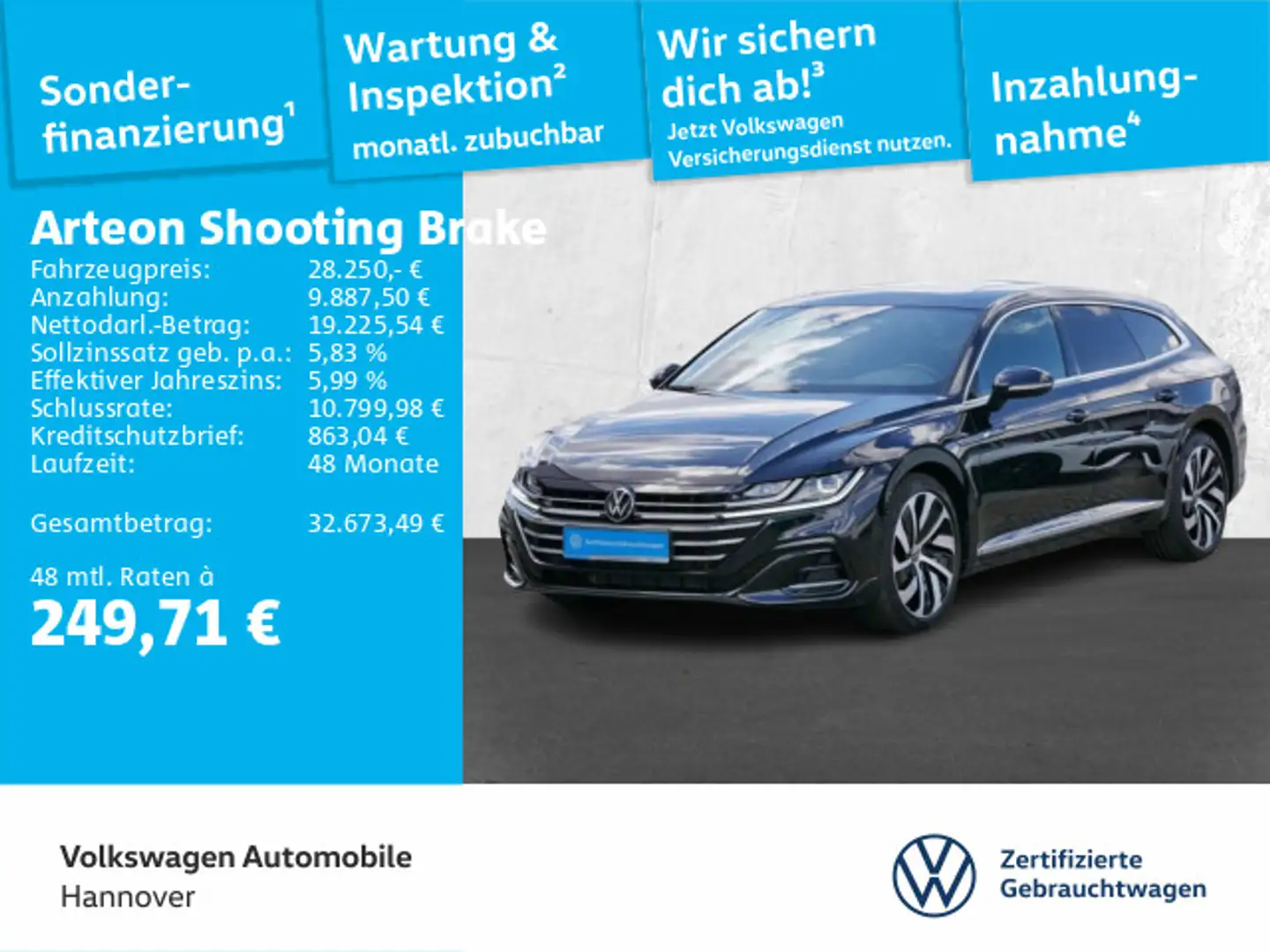 Volkswagen Arteon 2.0 TSI DSG Noir - 1
