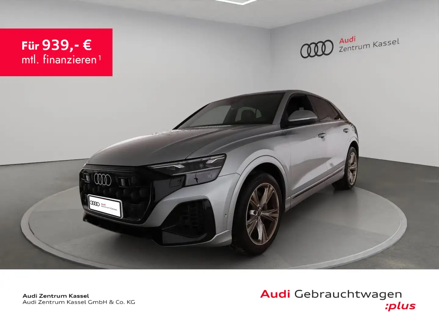 Audi Q8 55 TFSI e qu. S line Matrix Pano HuD AHK 360° Silber - 1