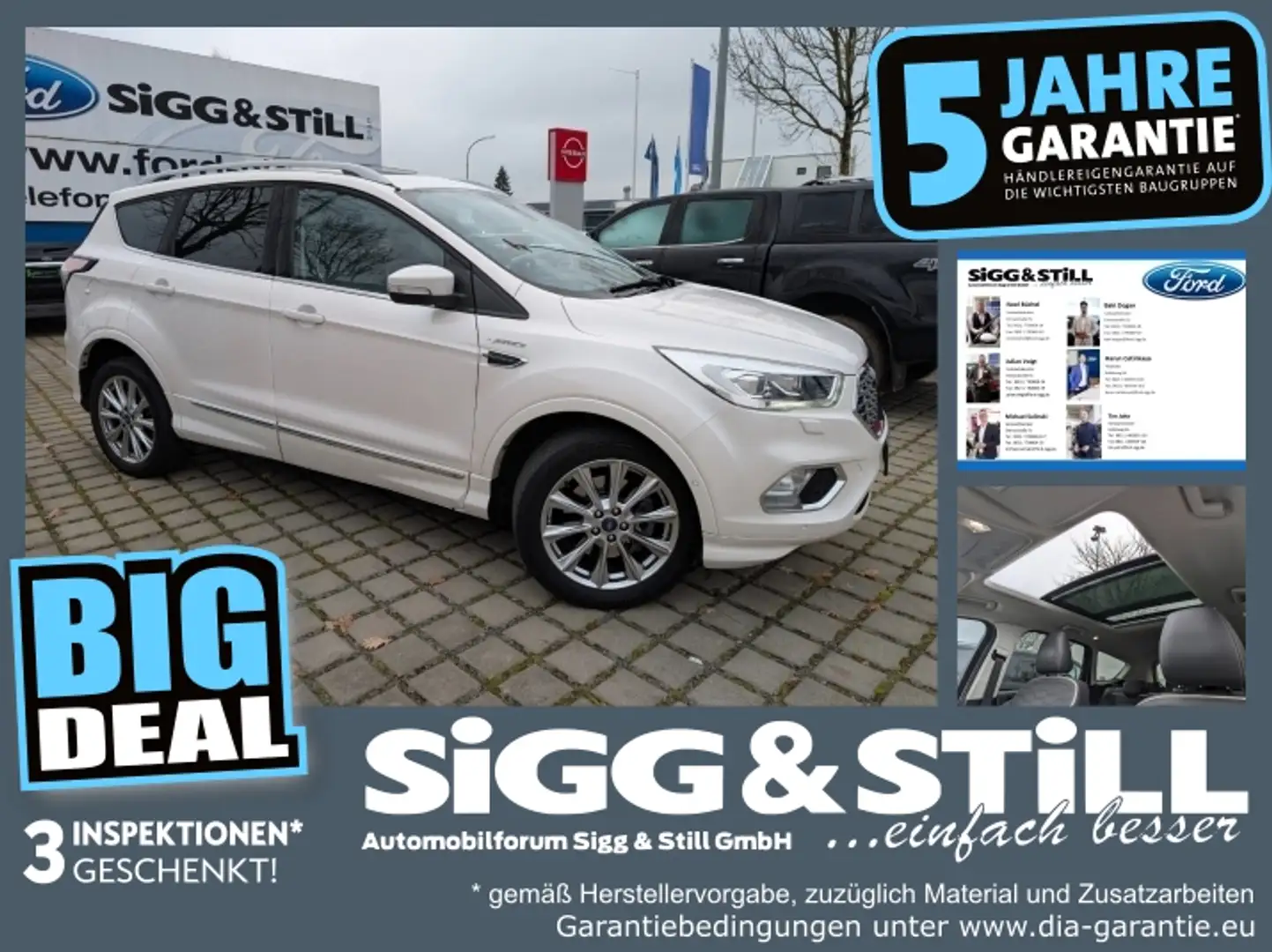 Ford Kuga 2.0 Vignale 4x4 AHK*PANO*BI-XEN*NAV*SHZ*PDC*CAM Wit - 1