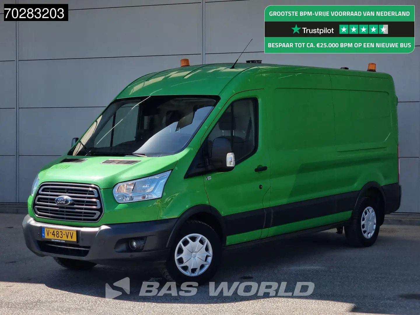 Ford Transit 130pk L3H2 Navi Trekhaak Airco Cruise Werkplaatsin Groen - 1
