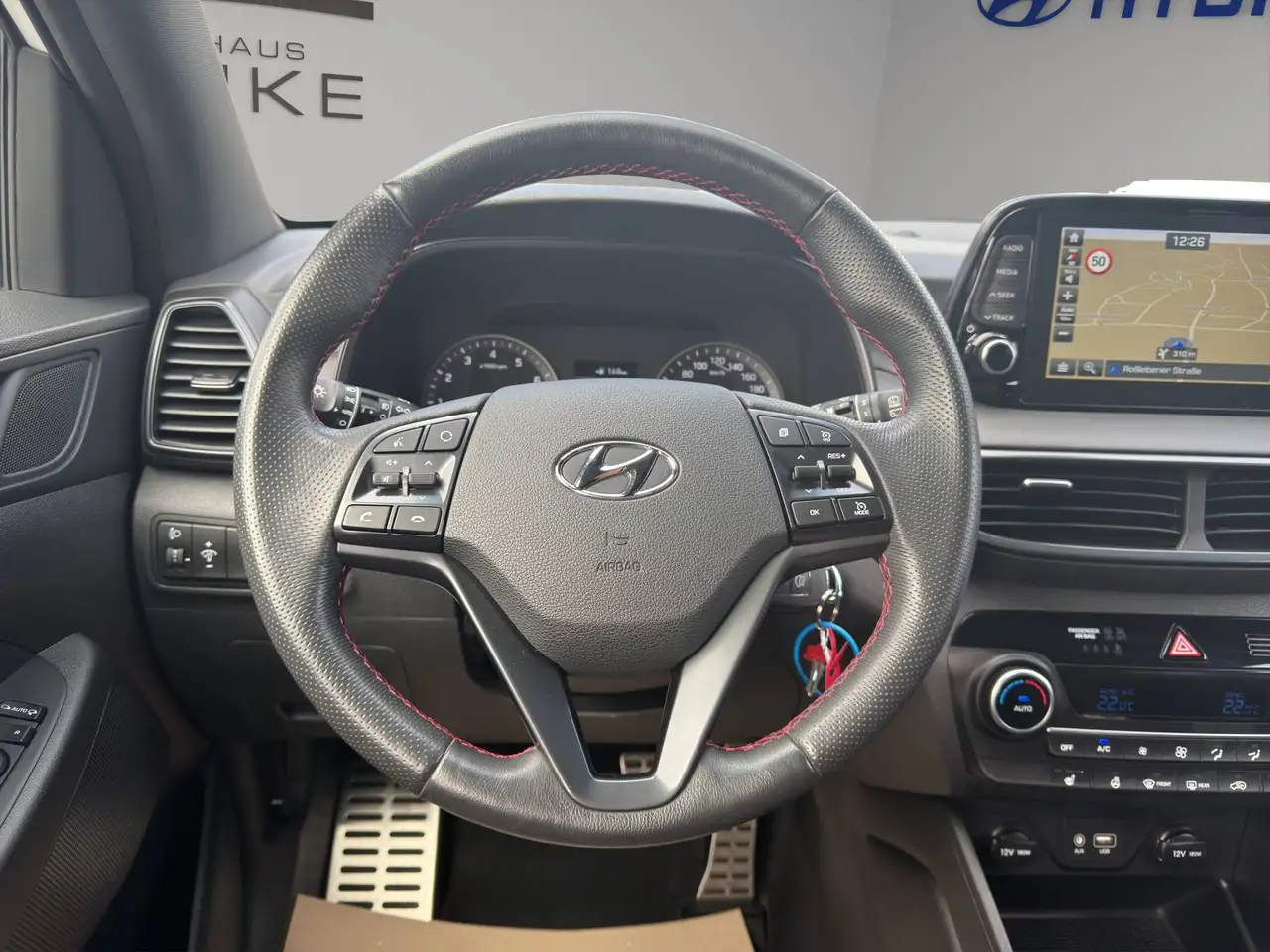 Hyundai TUCSON 1.6 T-GDI N LINE + STANDHEIZUNG + NAVI + AHK WENIG KILOMETER, миниатюра 10